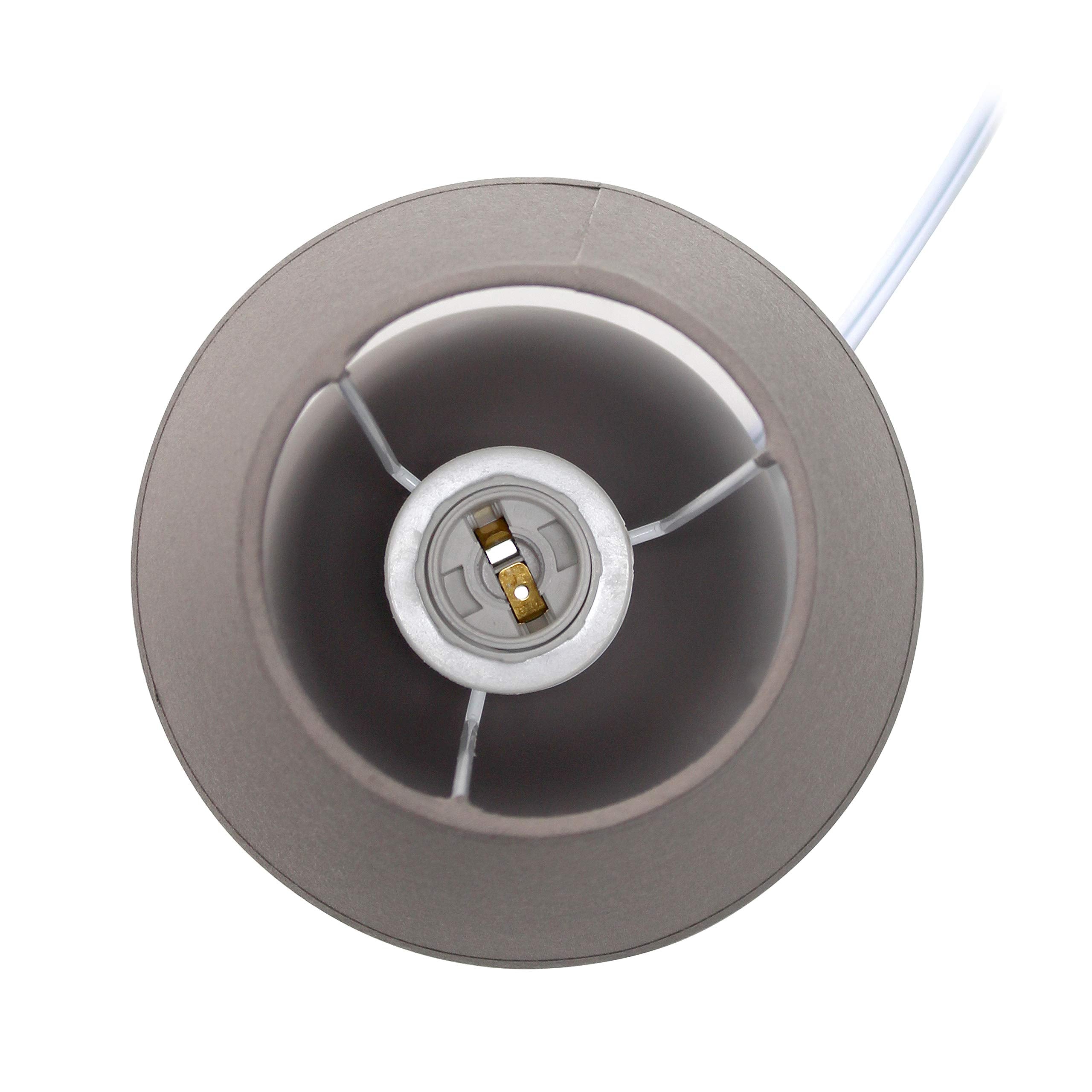 Simple Designs Lt2008-Gry Mini Ceramic Globe Table Lamp With Matching Fabric Shade, Gray 5.51 X 5.51 X 8.66