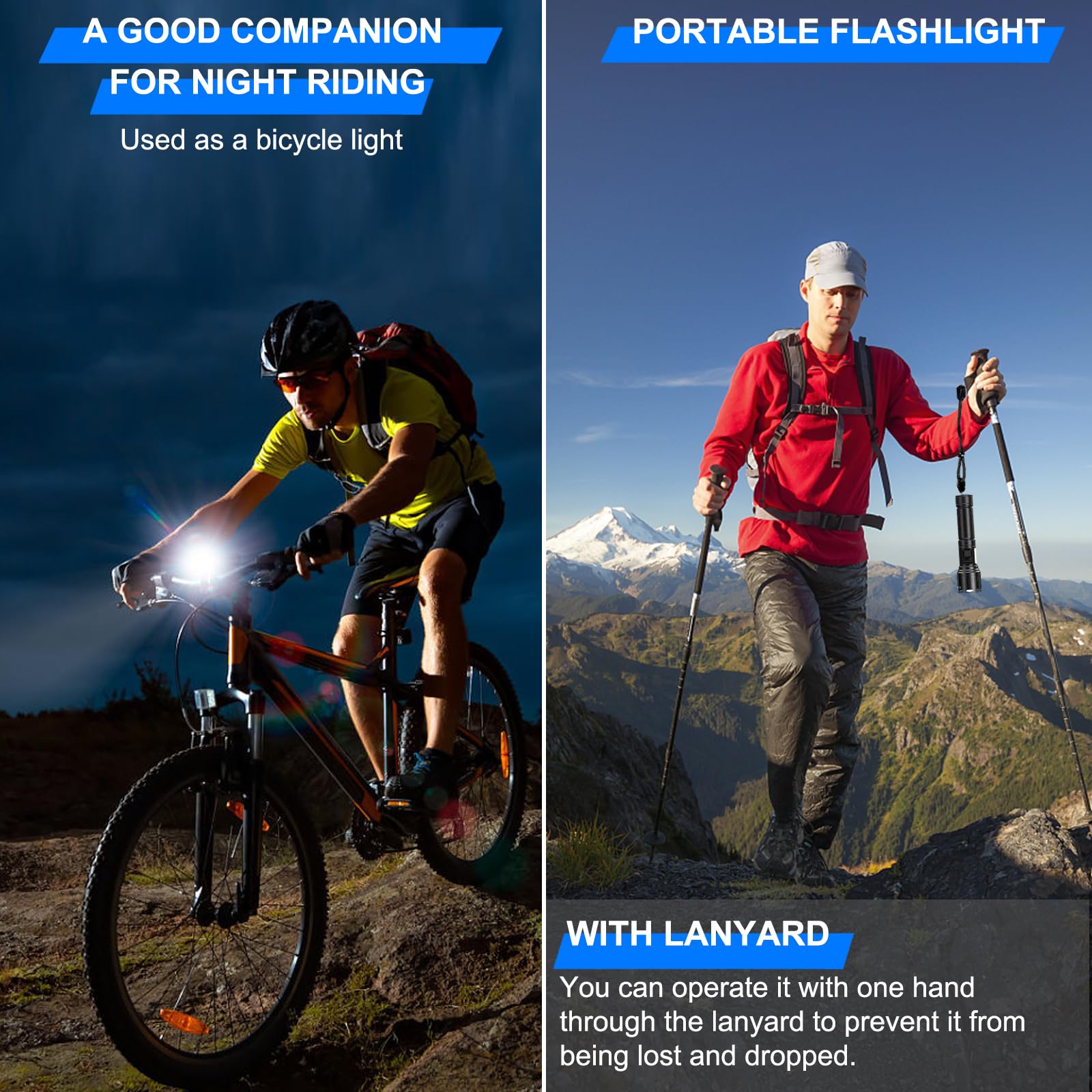 Rechargeable Magnetic Flashlights 100 000 High Lumens  Super Bright Led Powerful Flashlight 8 Modes With Cob Work Light  Waterproof Handheld Flash Light For Camping (2 Pack With Paper Box  Black)