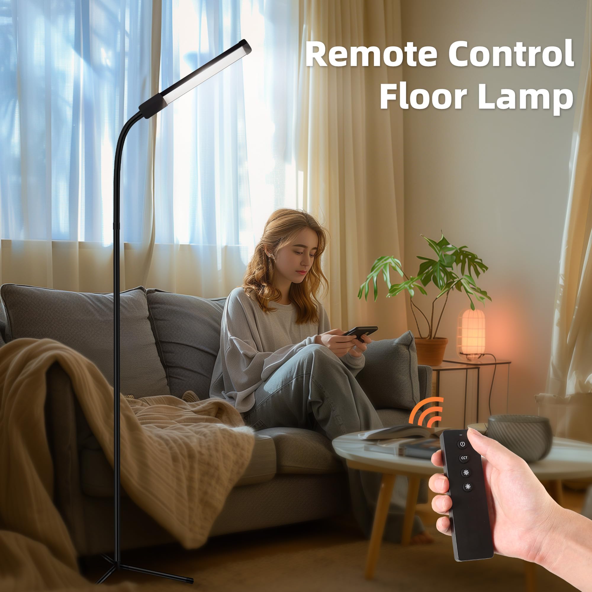 Floor Lamp With Remote, Bright Led Lash Lamp For Eyelash Extensions, Dimmable Brightness And 4 Colors Standing Lamp For Beauty,