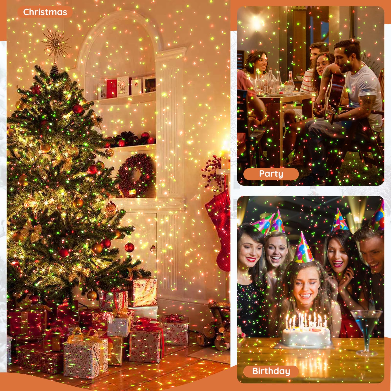 Christmas Projector Lights Outdoor  Christmas Light Projector With Remote  Moving Outdoor Holiday Decoration Light Show For House  Yard  Garden  Patio  And Festive Party Decorations  Christmas Gift