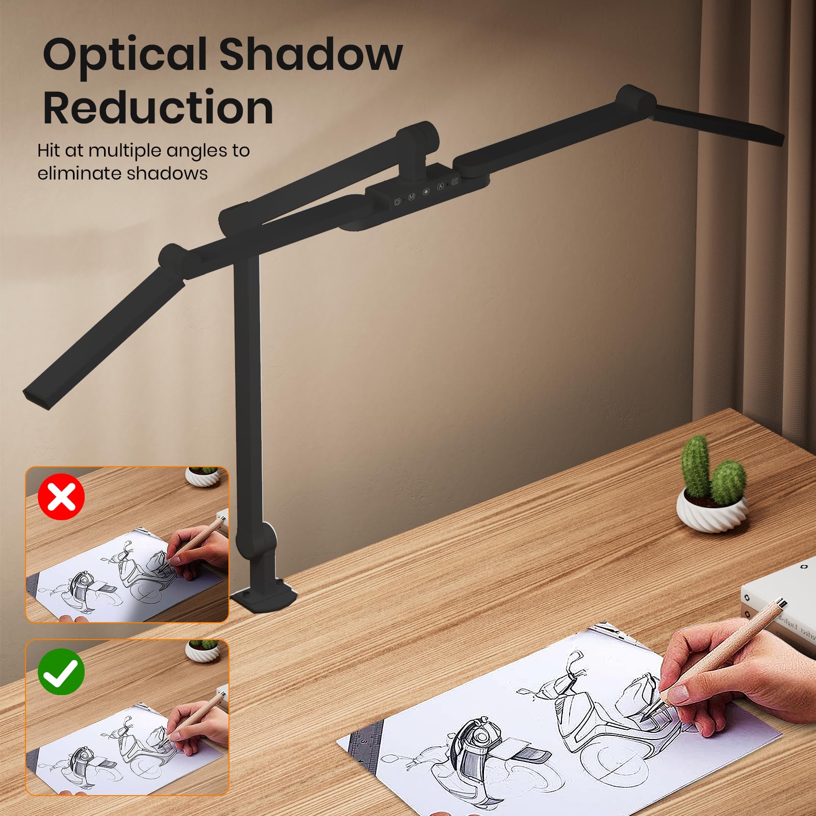 Ultra Bright Architect Desk Lamp With Clamp,Transformable Led Desks Lamp For Home Office,Tall Overhead Led Desk Light[41'' Long