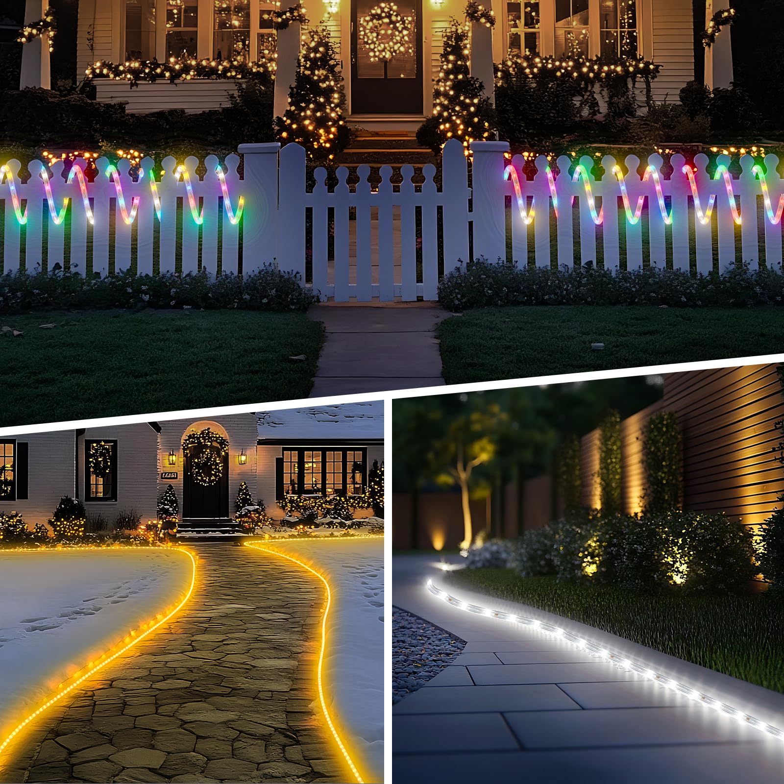 Shine Decor LED Rope Light, RGB, 50FT, Waterproof, Remote Control, Model MYH-Clear Rope-RGB-15M