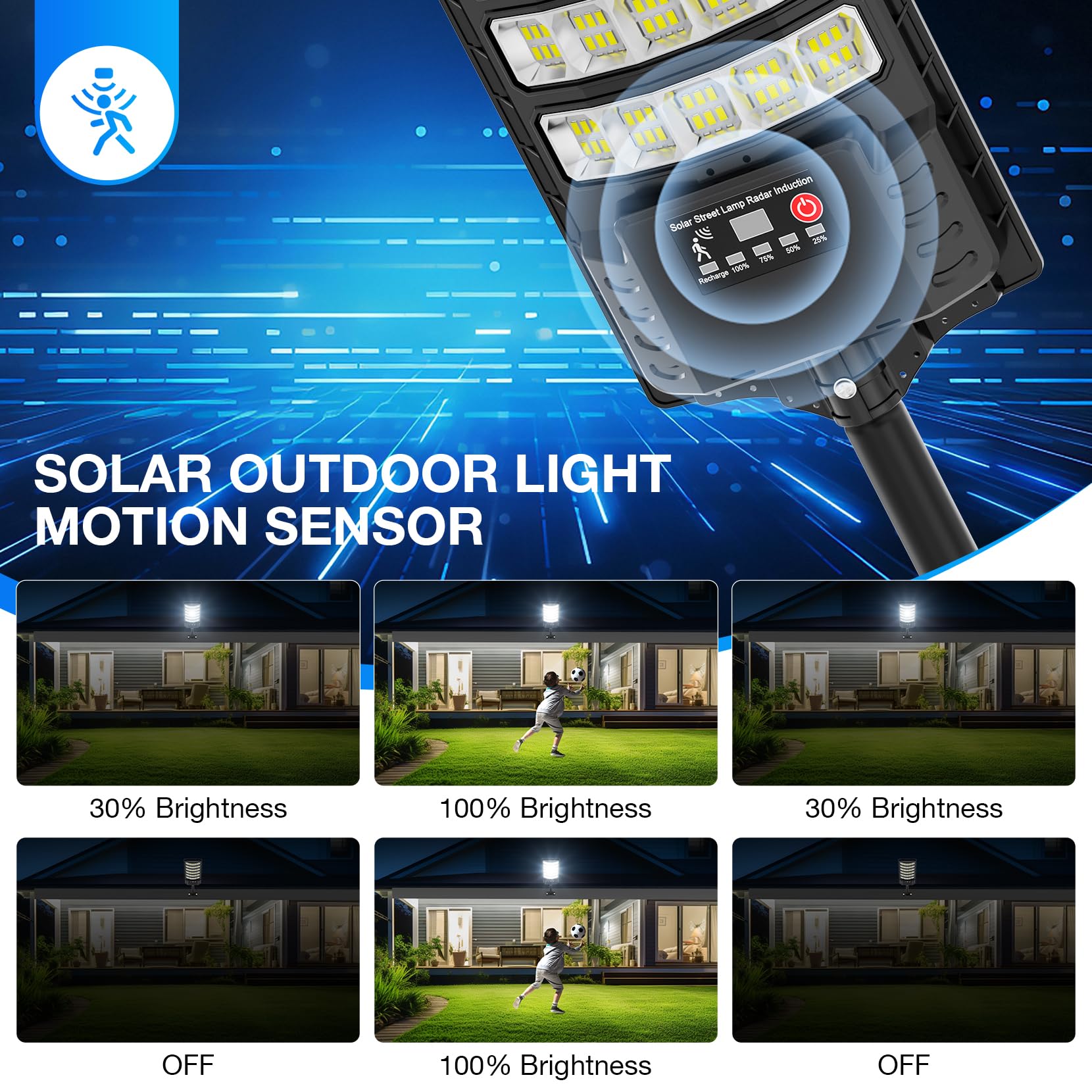 Heisolcool Solar Street Lights, 50000LM, 320° Angle, Motion Sensor & Remote, 2-Pack, Black, Model YU, Waterproof, Outdoor Lighting