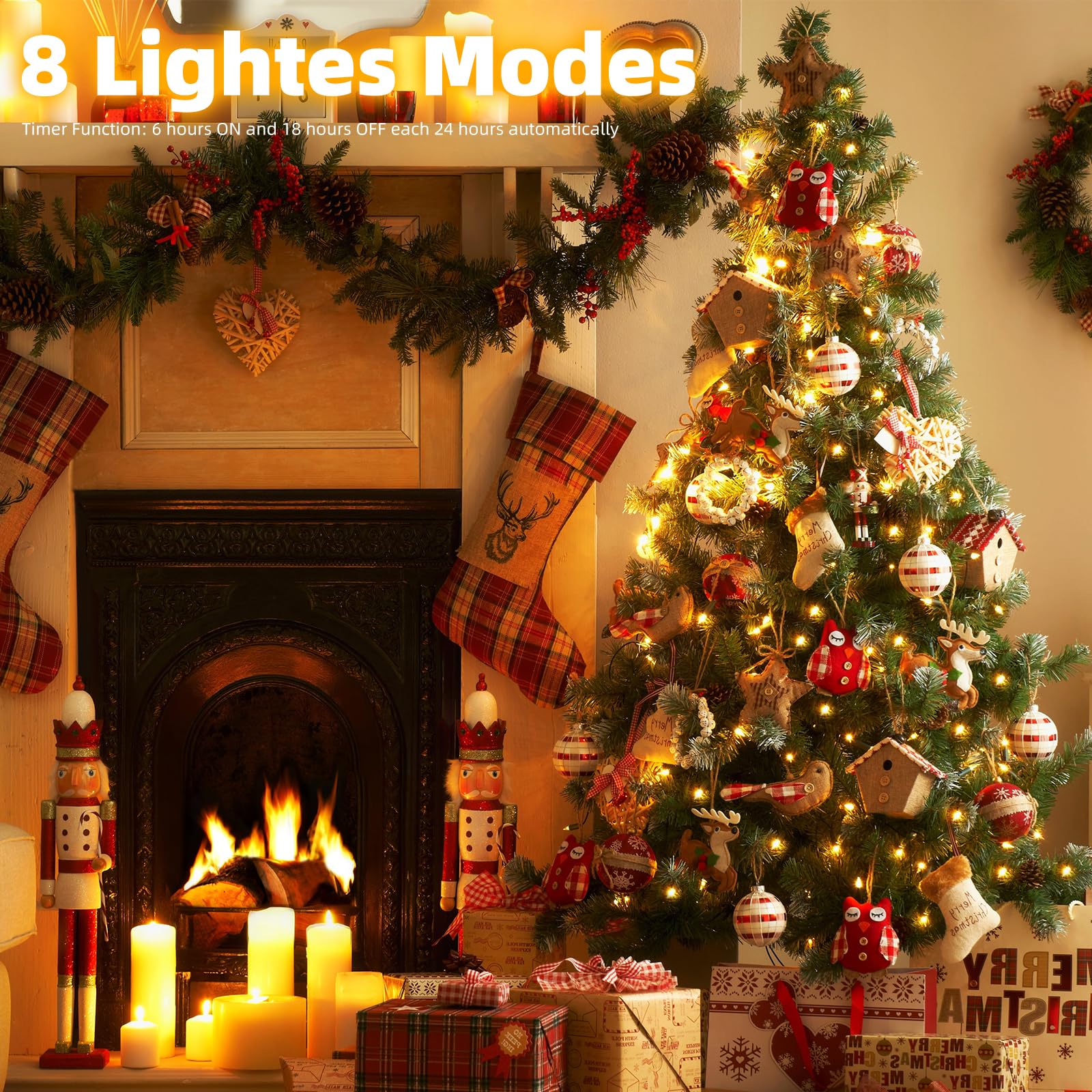 Xtf2015 Christmas Lights 66Ft 200 Led Battery String Lights Timer Memory Function Usb Or Battery Powered Waterproof For Indoor O