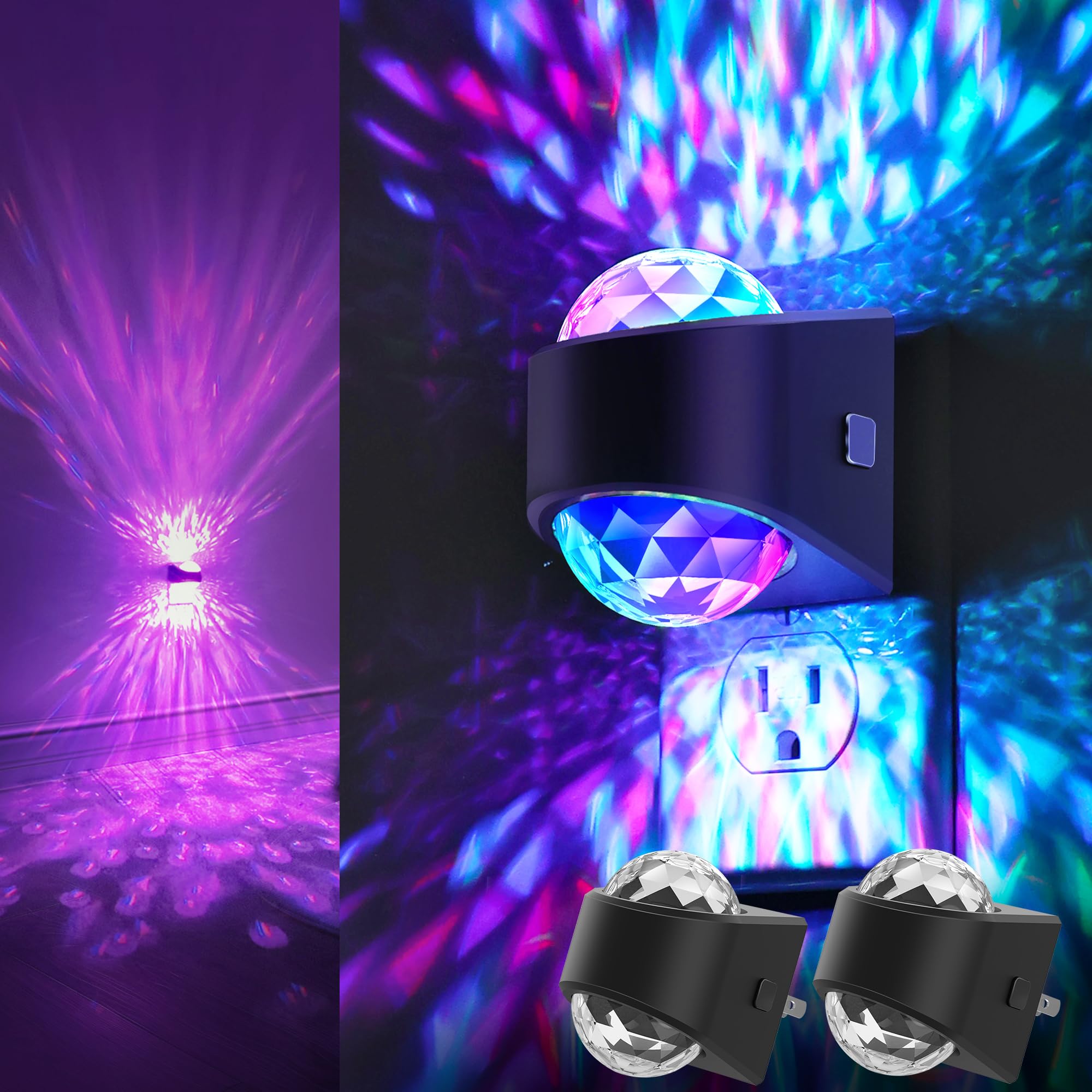 Night Lights Plug Into Wall  Star Projector For Bedroom [2 Pack] Night Light Projector For Kids  9-Color Rgb Galaxy Nightlight With Dusk To Dawn Sensor For Bathroom  Home Gaming Room Decor Gifts