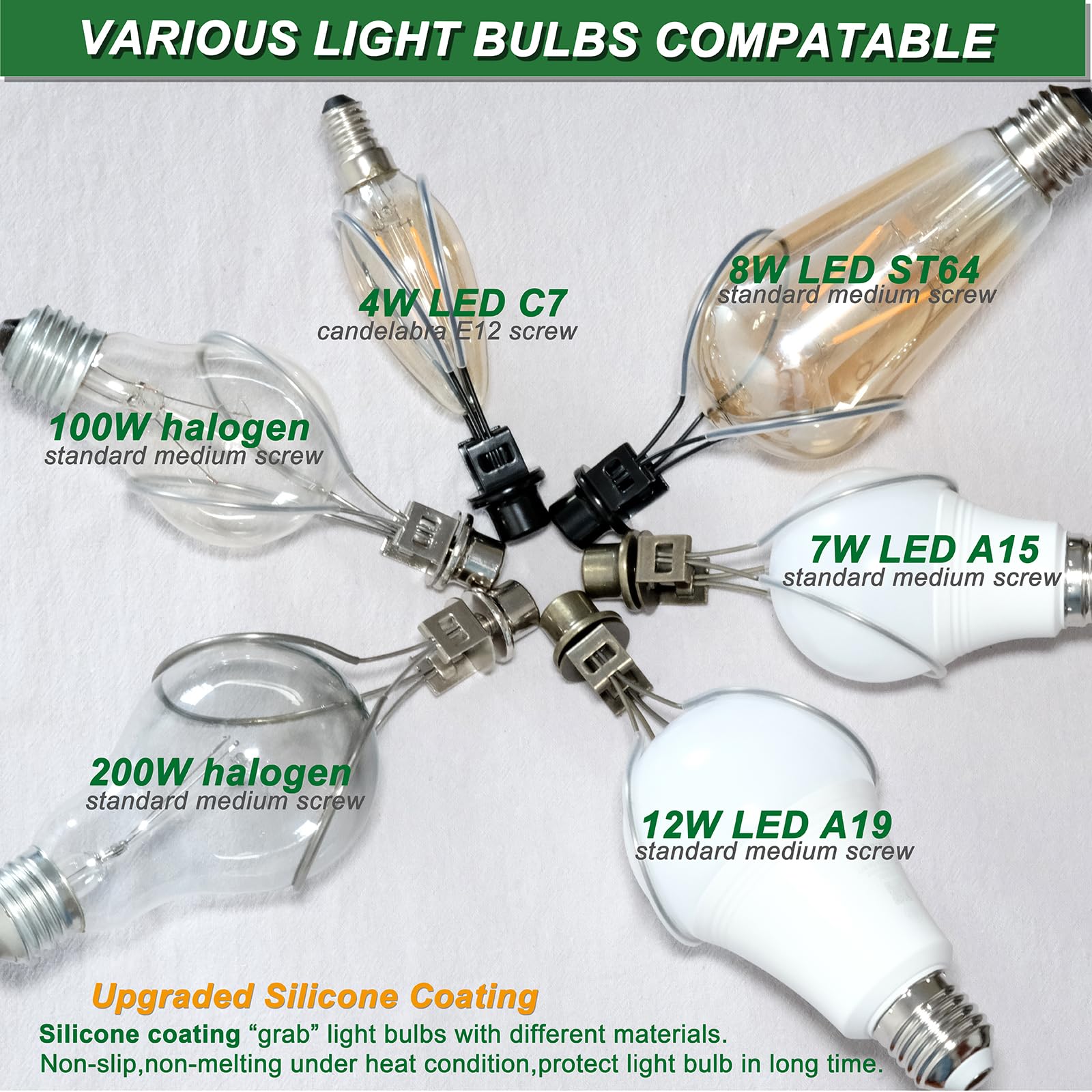 Emnooti Lamp Shade Clip Adapter - Metal, Black, 2Pcs, Includes Finial & Levellers For Secure Fit, Model Sl-Vg106