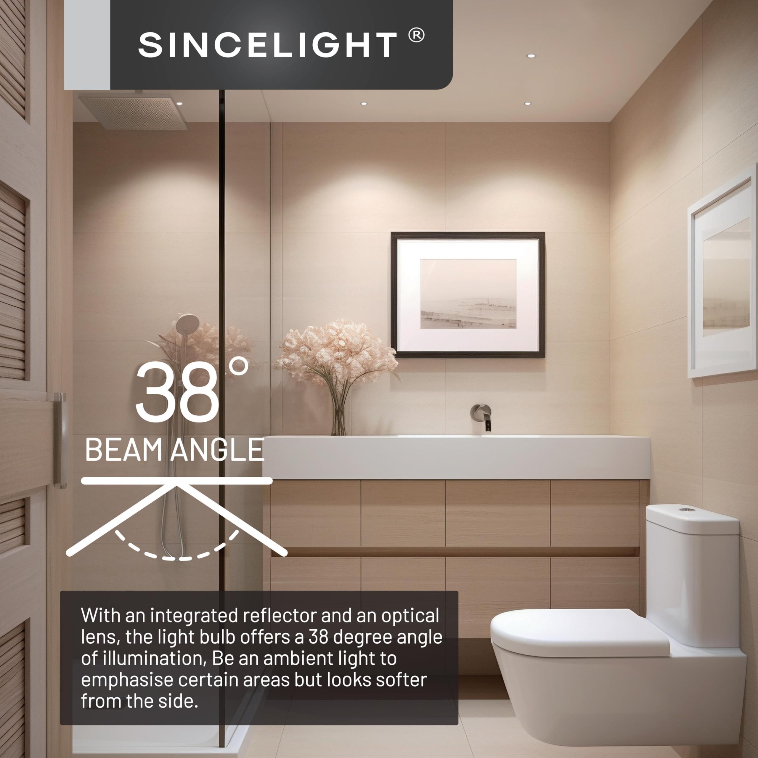 SINCELIGHT MR11 GU4 LED Bulb, 3W, 280 Lumens, 6000K Cool White, Ø35mm, Pack of 6, RA˜92,