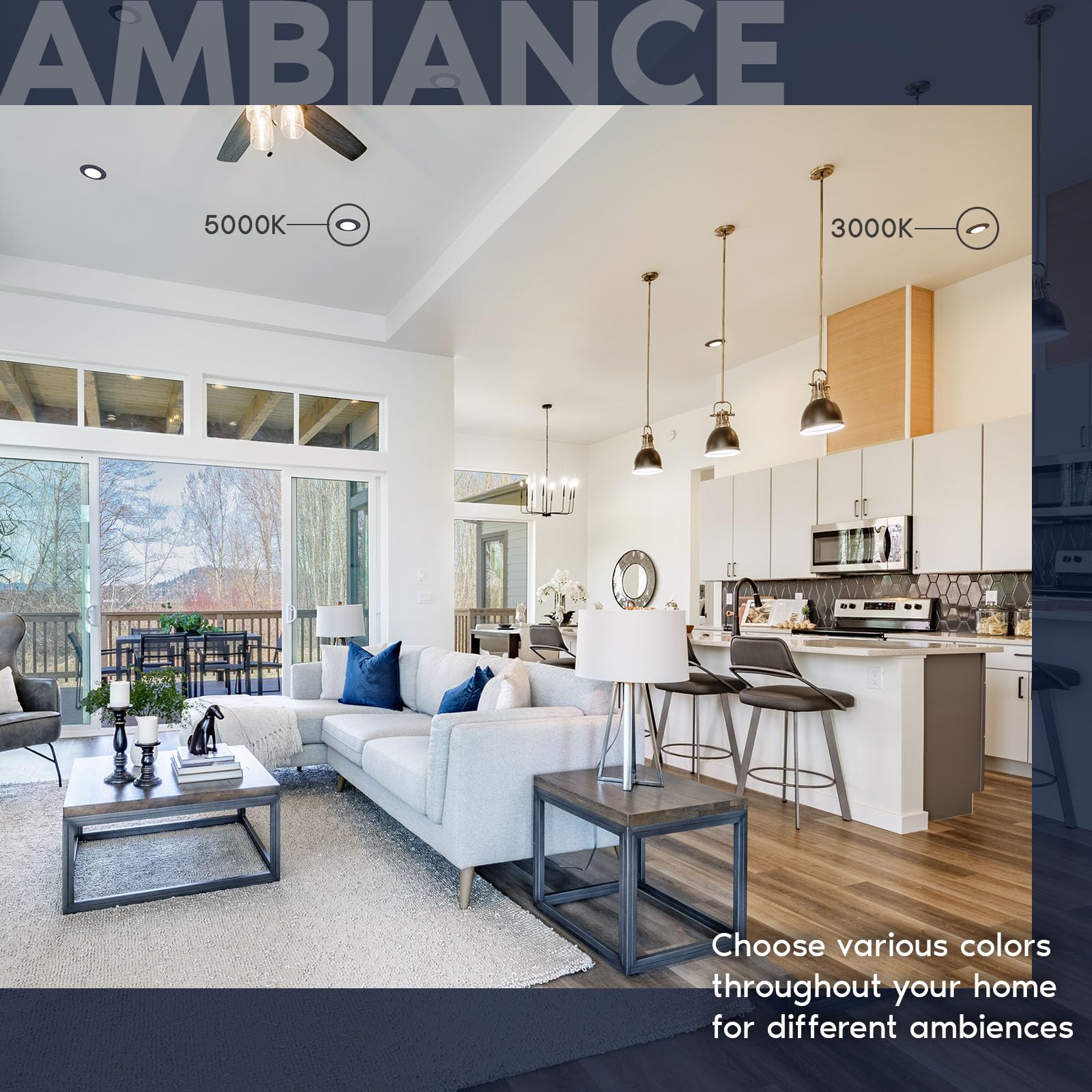 Luxrite 6 Inch Led Disk Lights, Dimmable Flush Mount Ceiling Light, 5Cct Selectable 2700K 3000K 3500K 4000K 5000K, 12.5W, 1000Lm