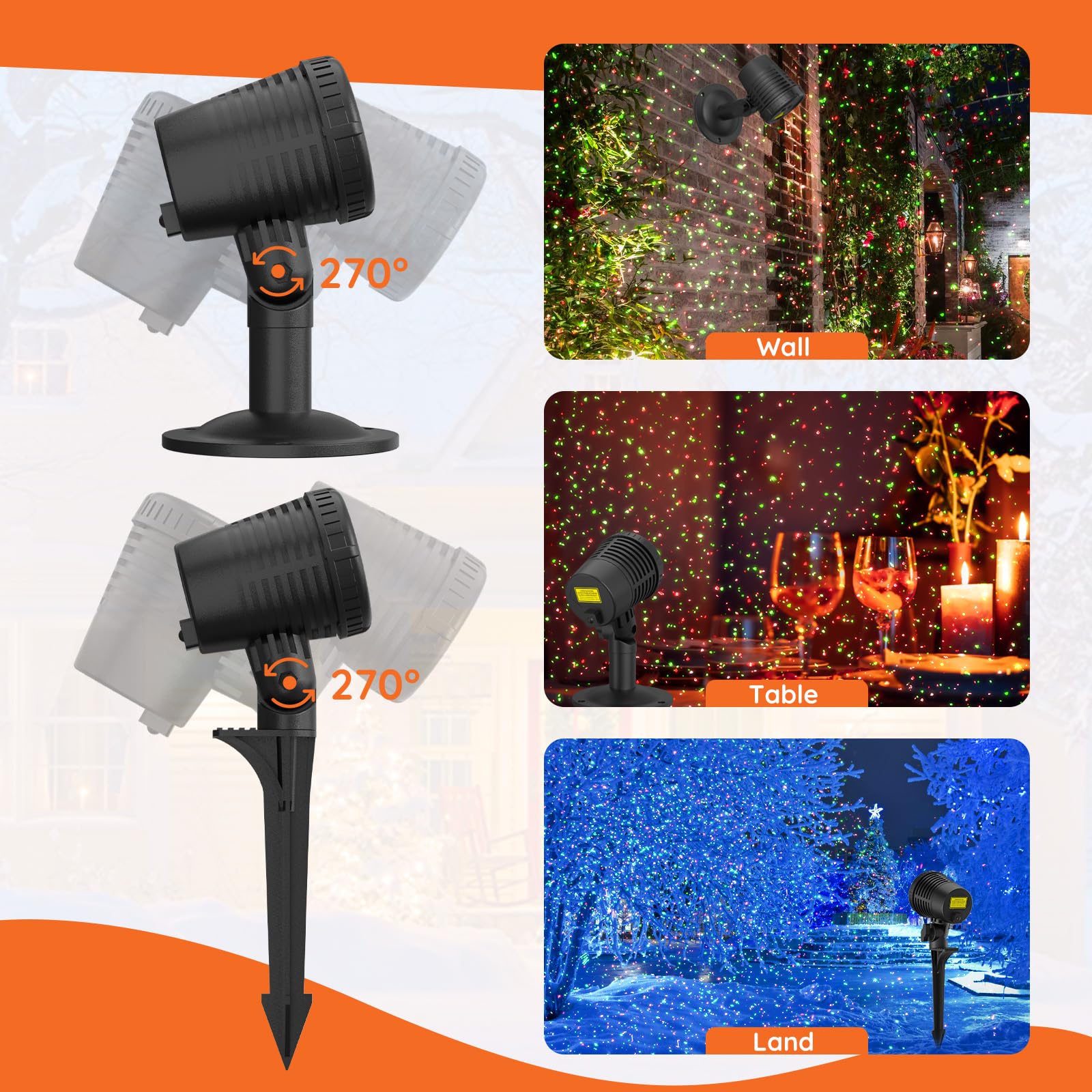 Christmas Projector Lights Outdoor  Christmas Light Projector With Remote  Moving Outdoor Holiday Decoration Light Show For House  Yard  Garden  Patio  And Festive Party Decorations  Christmas Gift