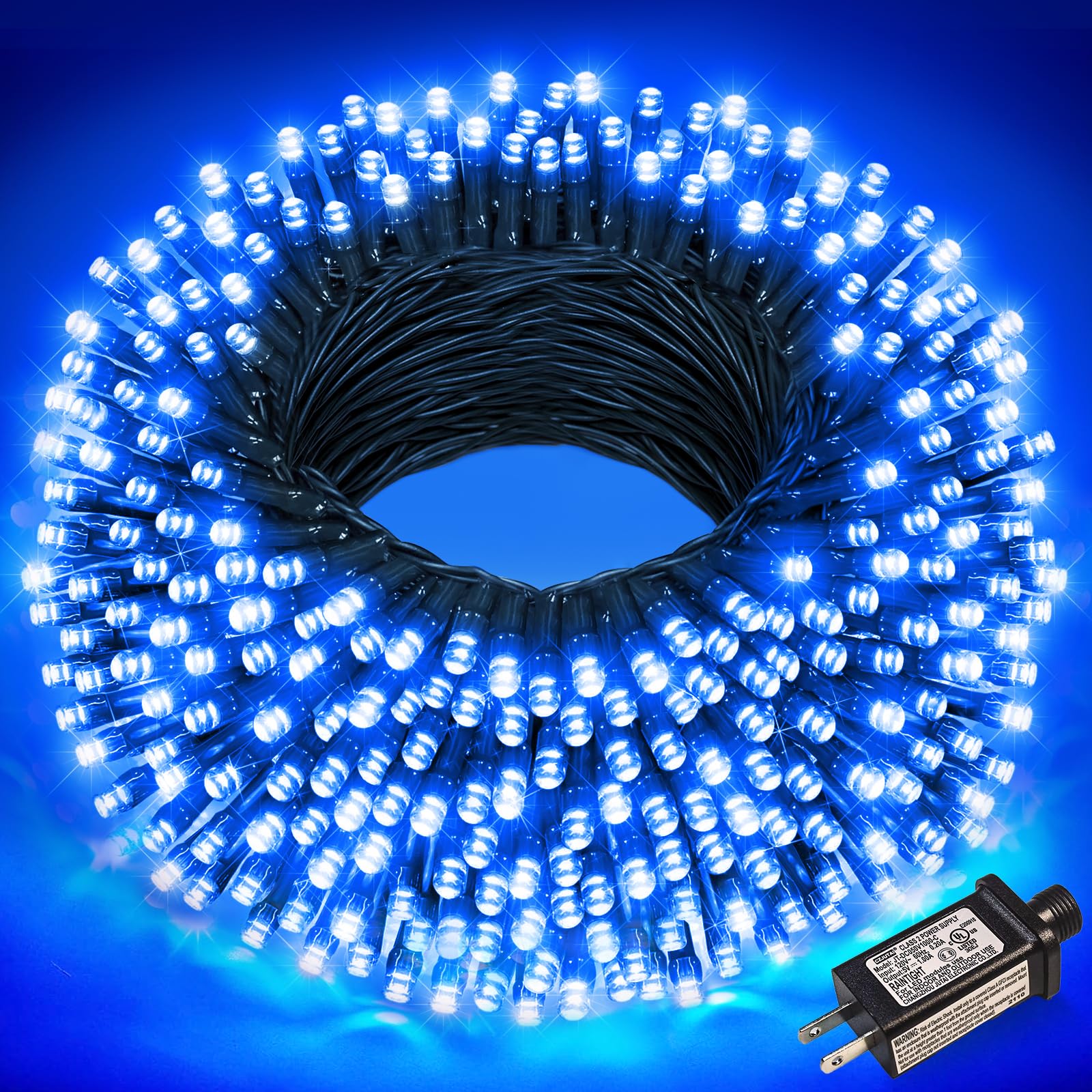 Nielfoi 100FT 300 LED Christmas Lights, Christmas Tree Lights with 8 Modes Waterproof, Green Wire Outdoor String Lights, Plug in
