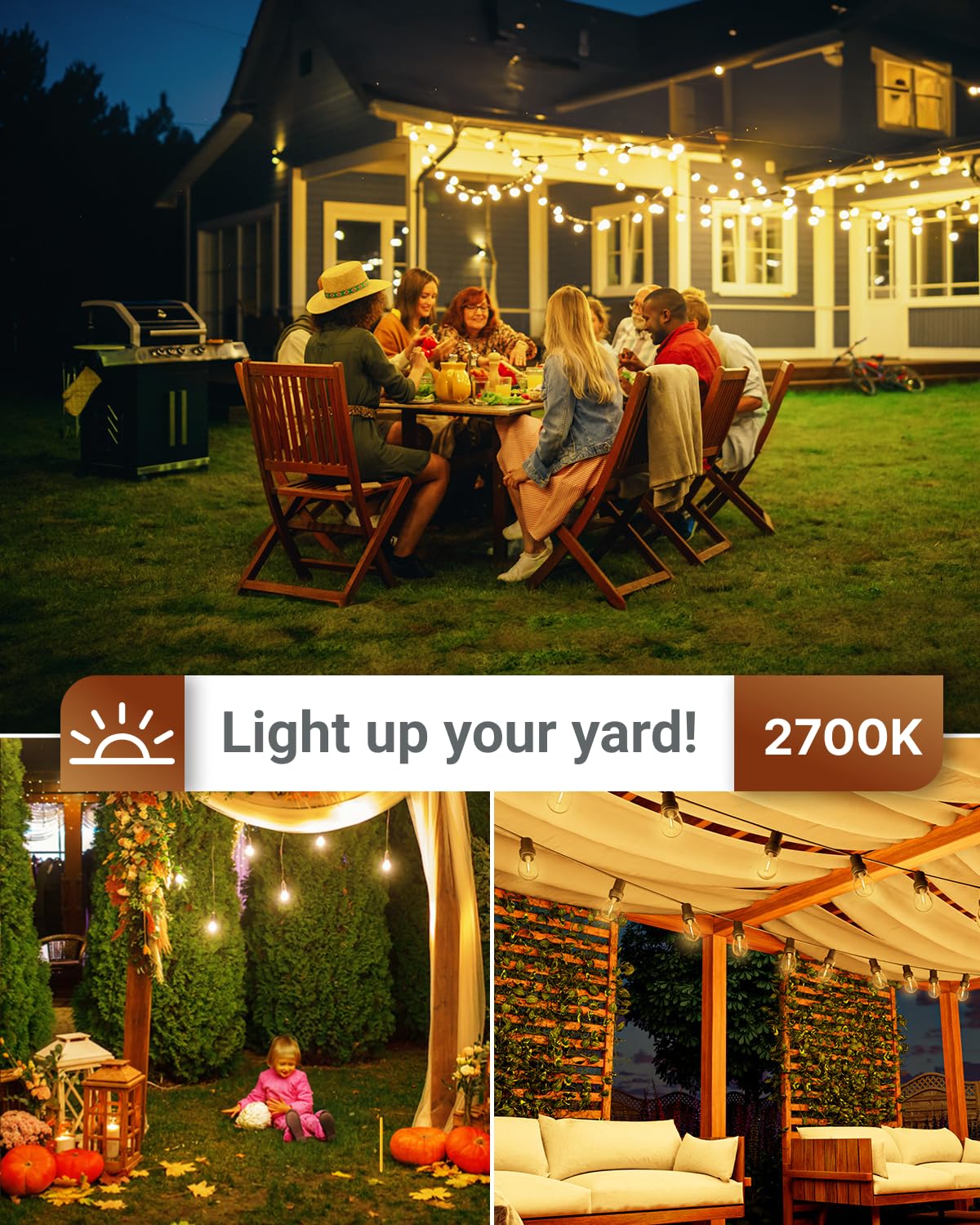 Sunco String Light Bulb Replacement, S14 Led Bulbs For Outdoor Lighting, 2-Prong G5 Base, 50 Lm, 1W (4W Equivalent), 2700K Soft