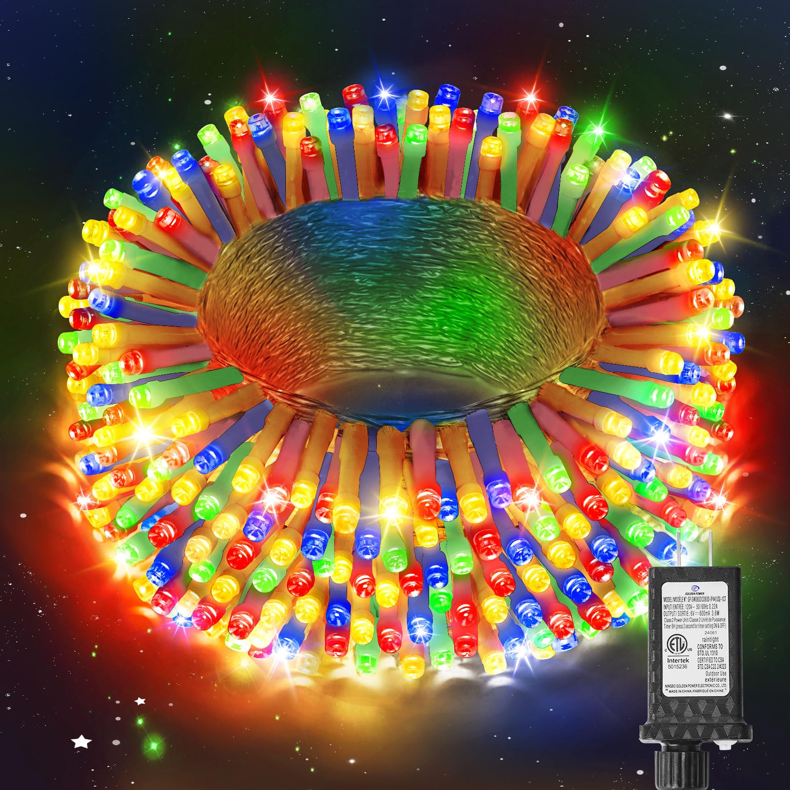 125FT 360 LED Christmas Lights, Plug in Christmas String Lights Connectable, Timer & Memory, Waterproof Twinkle Tree Light for I