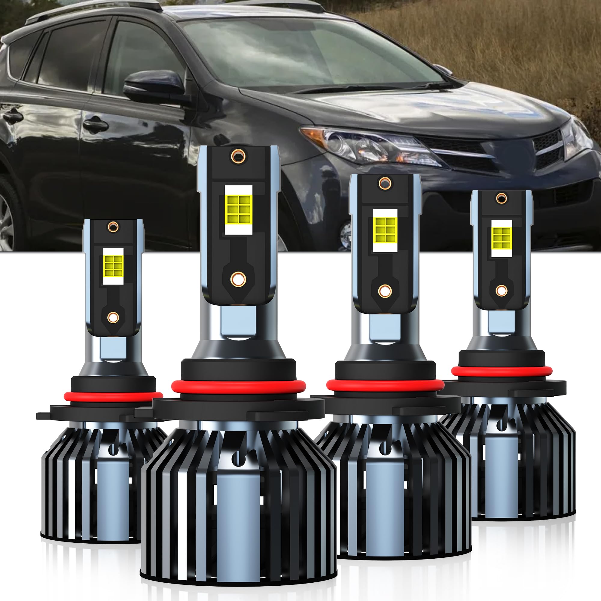AMXTOBUB Compatible with Toyota RAV4 2013 2014 2015 High Beam Low Beam Light Bulb,Pack of 4