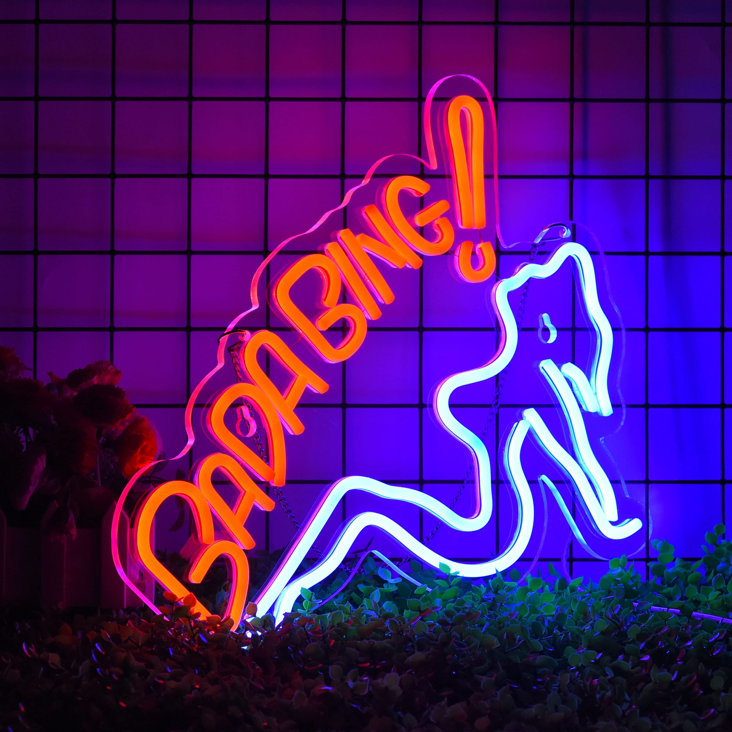 ZODZ Neon Sign Wall Décor - Dimmable LED Art Light, USB Powered, Red+Blue, Perfect for Pub, Store, Man Cave, and Parties