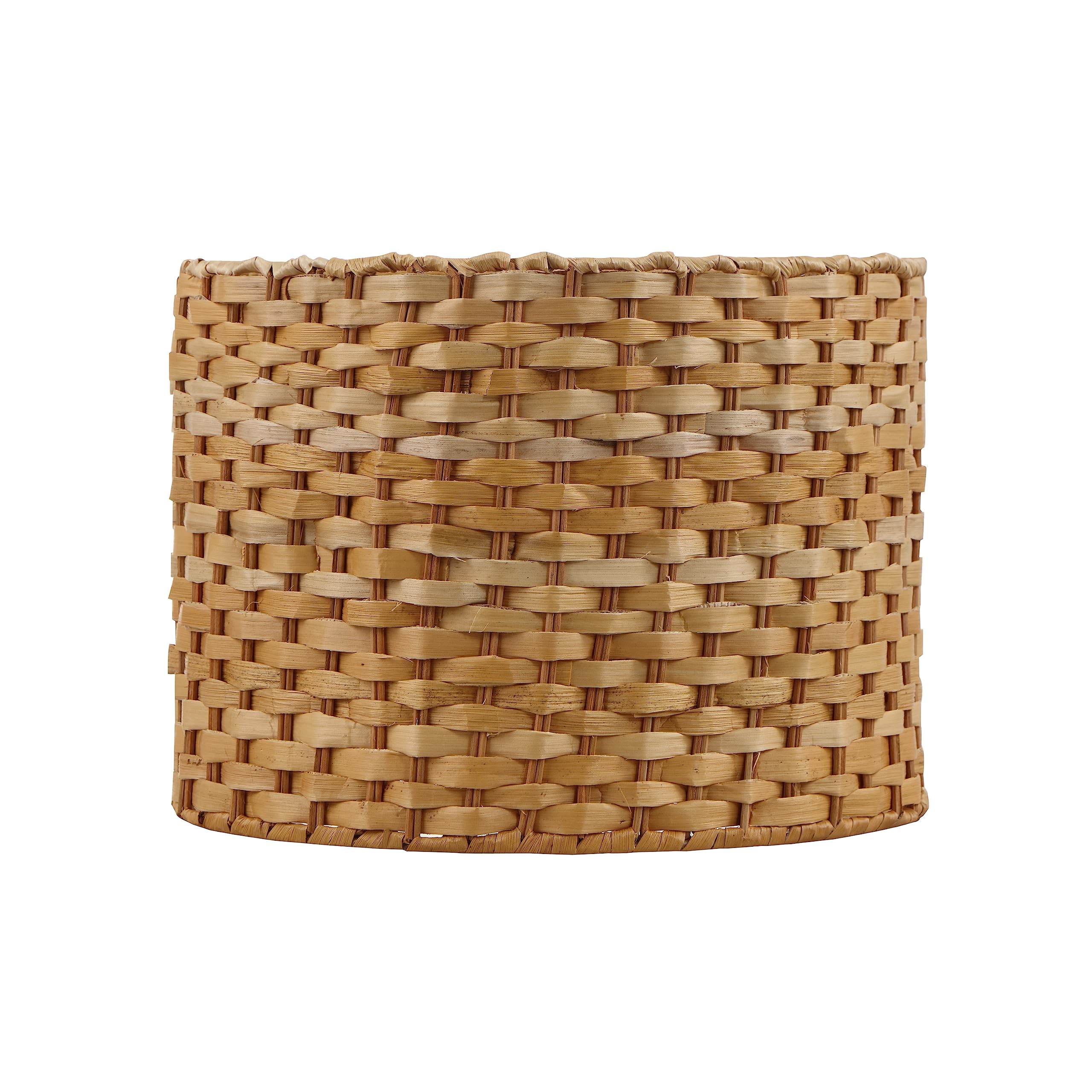 Aspen Creative 31602, Drum Spider Lamp Shade, Natural Banana Leaf, 12&quot; Top X 12&quot; Bottom X 9&quot; Slant Height