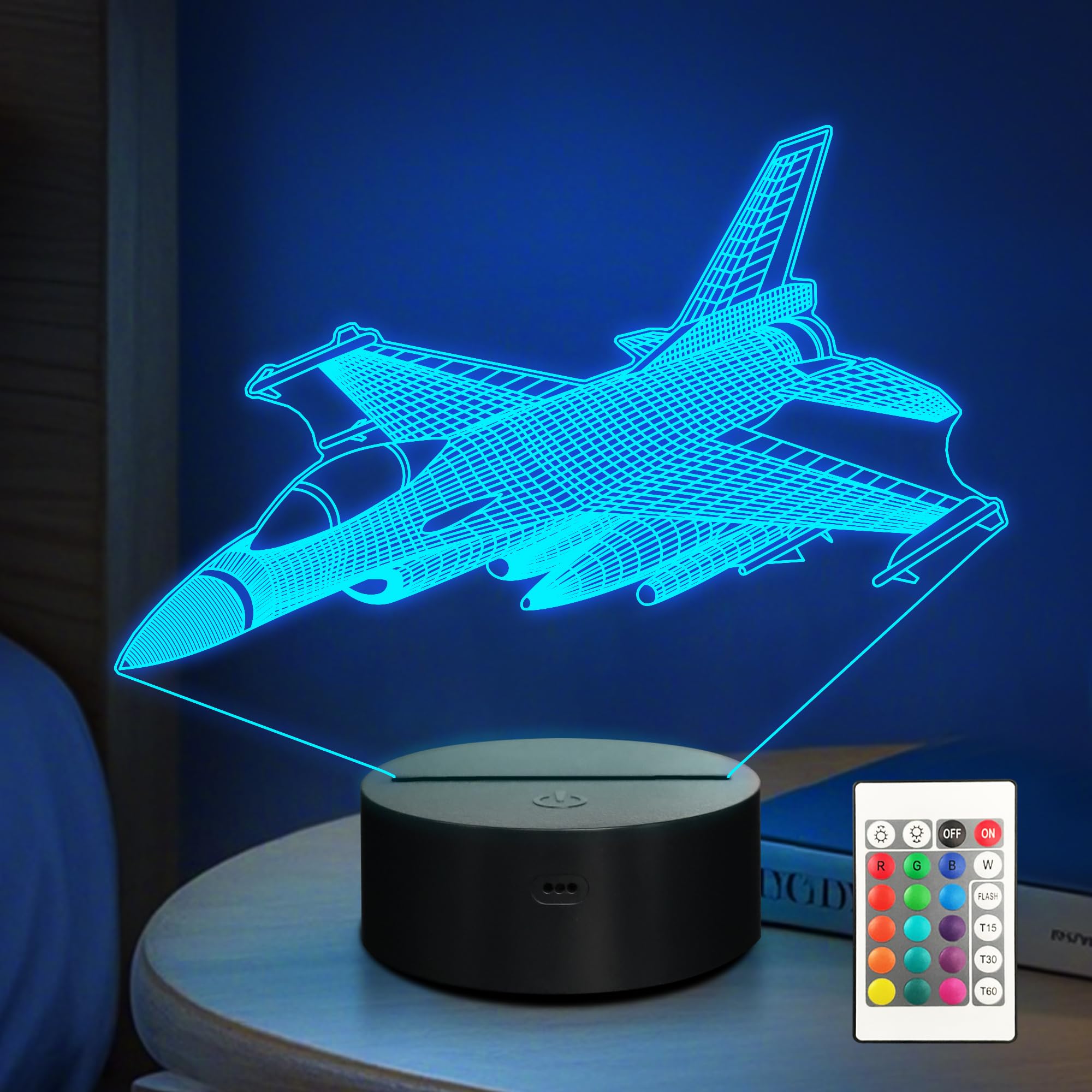 Anywin 3D Night Light Air , 7 Color Changing, Remote Control, 9.65 x 6.65 x 1.89 inches, Model DL-AW1085,