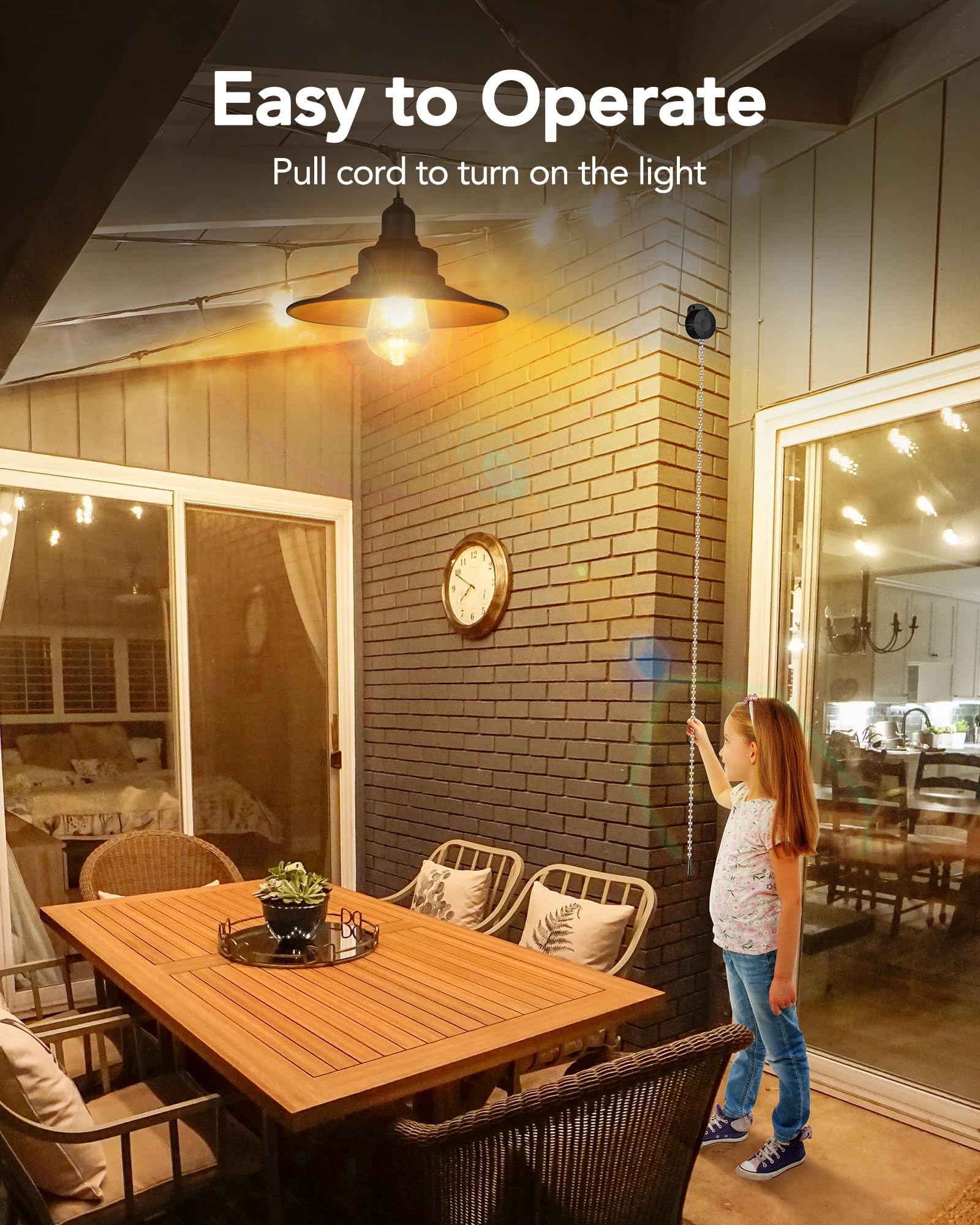 FabStyl Solar Pendant Light, IP65 Waterproof Metal Chandelier, Warm White, 1-Pack, Model FSP4B for Garden, Barn, Shed, Gazebo