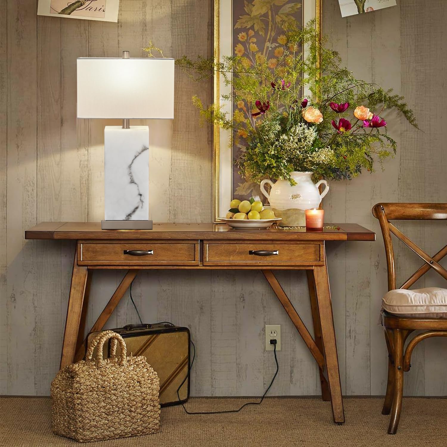 Momyofdy 24&quot; Silver Table Lamp Set Of 2, Usb Ports, 3-Way Dimmable, Faux Silk