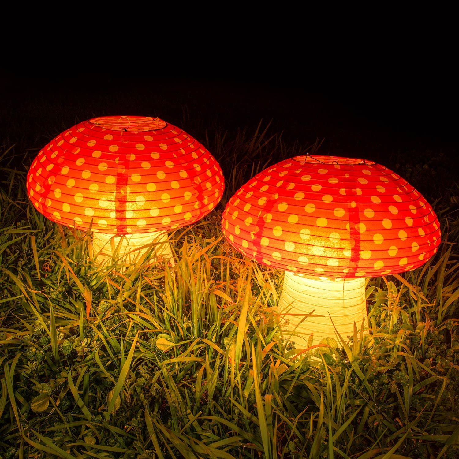 6Pcs Mushroom Paper Lantern, 3D Forest Jungle Theme Lantern Wonderland Hanging Mushroom Lantern For Nursery Garden Christmas Hal