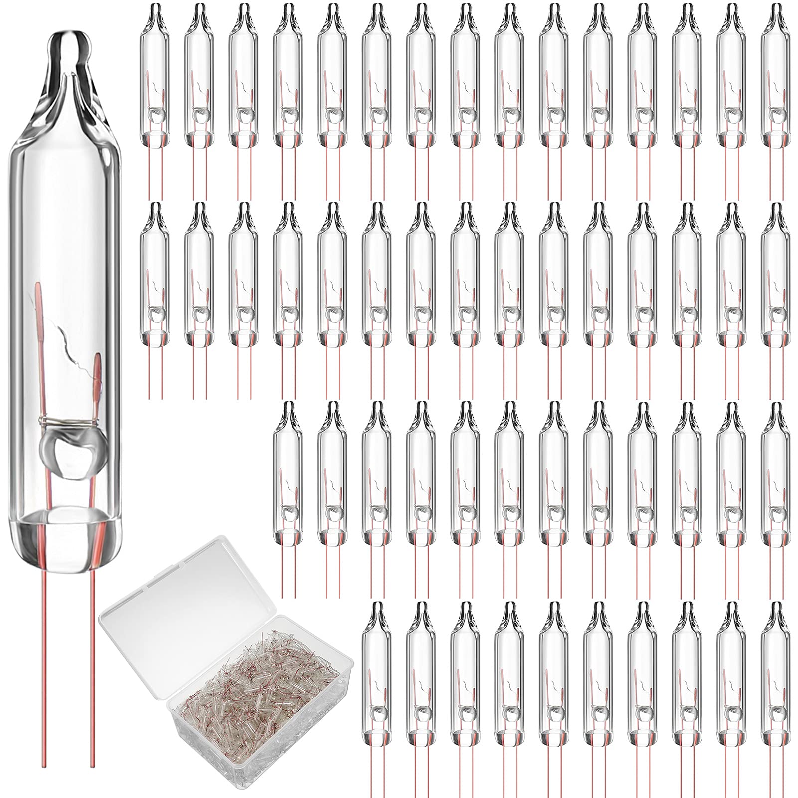 Mudder 1000 Pcs Mini Christmas 2.5 Volt Replacement Light Bulbs for Christmas Trees Decorative Light Supplies Indoor Outdoor Xma