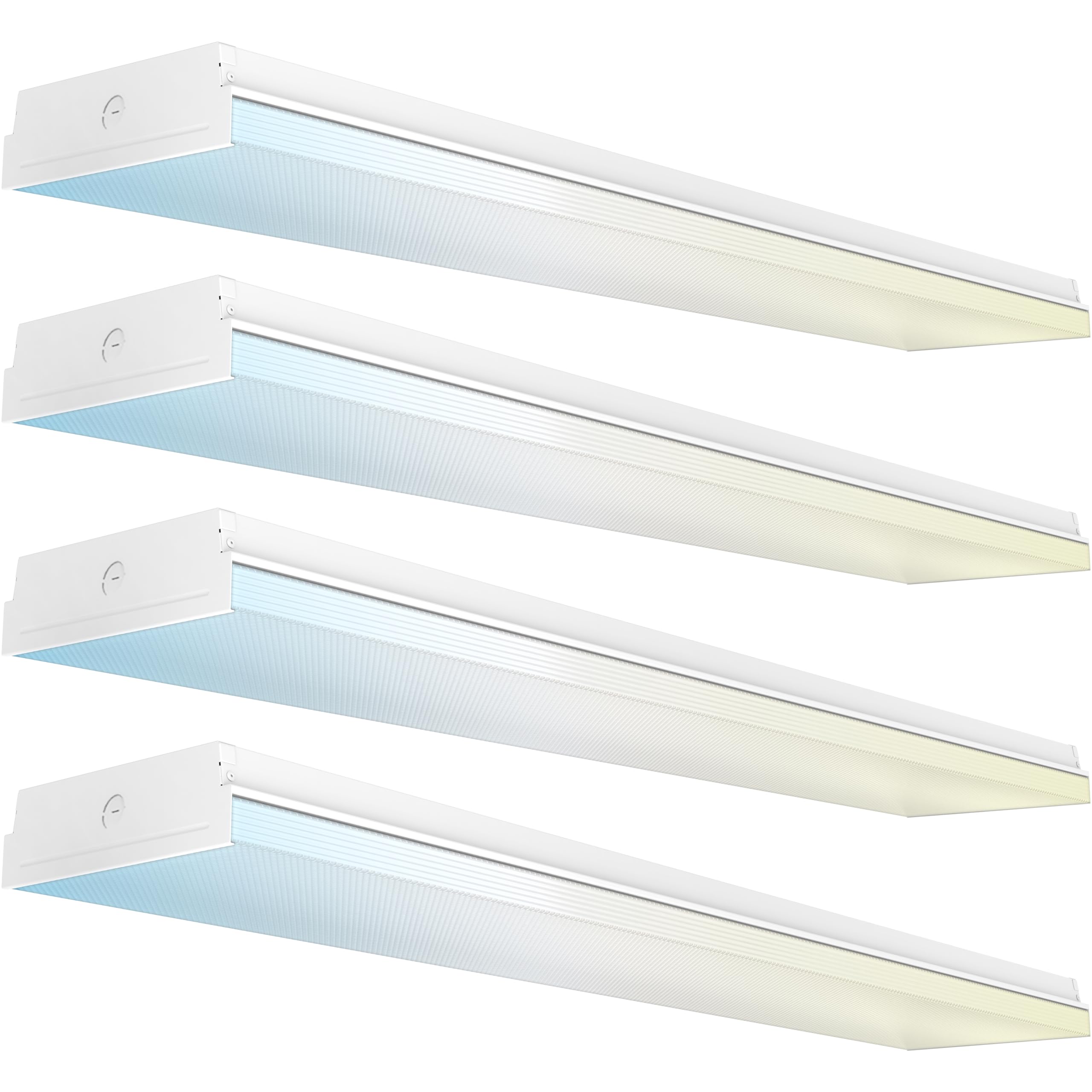 Sunco Lighting 4 Pack LED Wraparound Light 60W 8 Inch Polycarbonate 7200 Lumens 3 CCT 4000K/5000K/6000K Model WR
