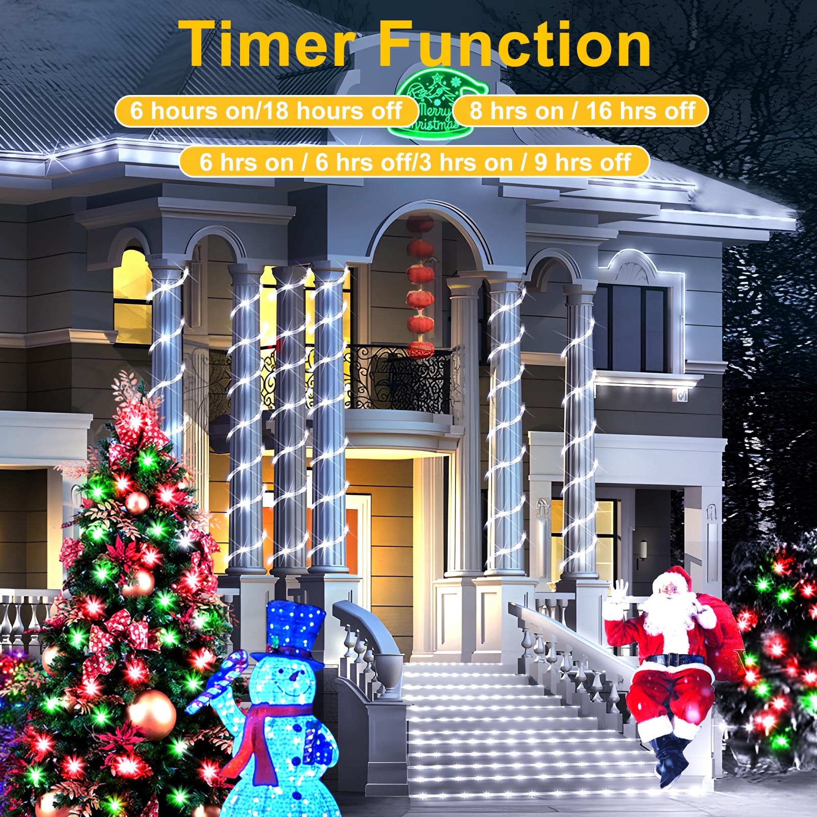 Knonew 328Ft 1000Led Rope Lights For Outside Outdoor String Lights Waterproof 8 Modes Clear Tube Light For Indoor Bedroom Wedding Garden Patio Christmas Tree Rv Holiday Decoration(Cold White)