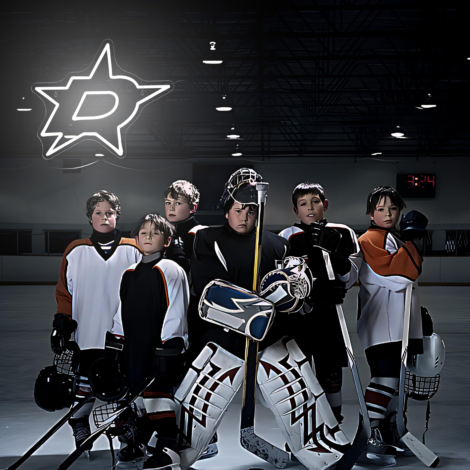 FTMGGDG Ice Hockey Neon Sign LED Light, 16.5x14.2 inches, Dallas, Model FMXD600