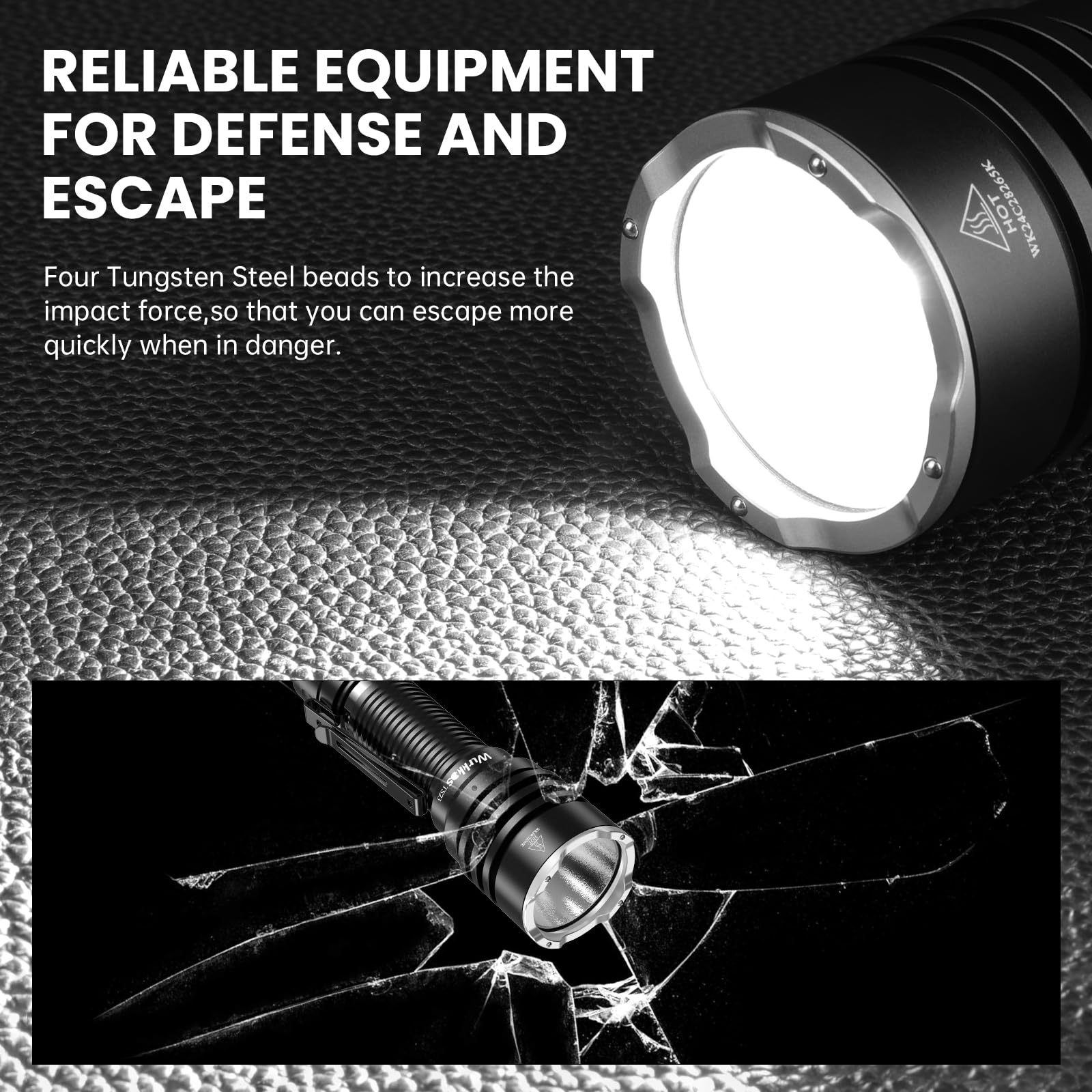 Wurkkos TS23 Tactical Flashlight 5000 Lumens Rechargeable IP68 Waterproof Aluminum