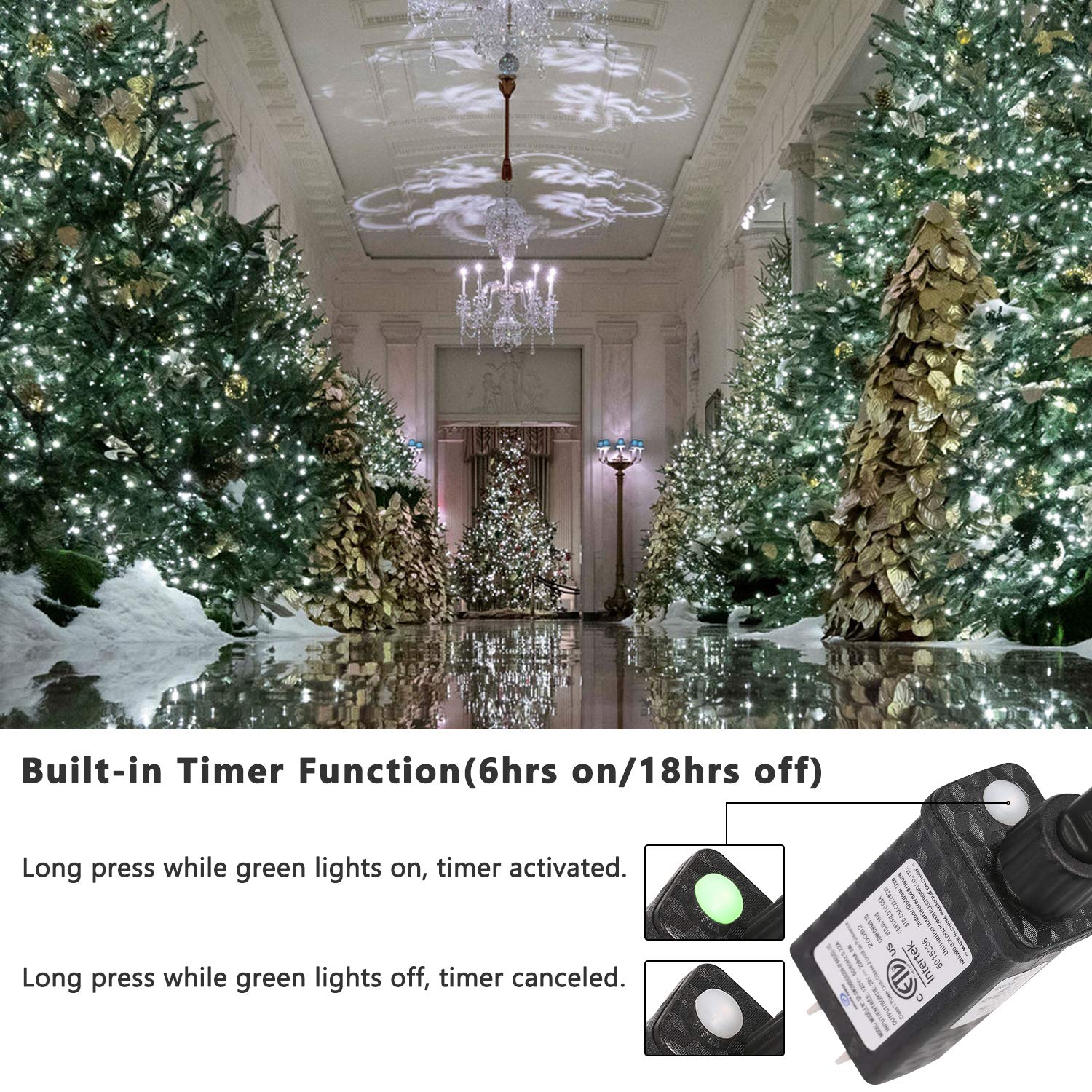 Brizled 240 LED Mini String Lights, 78.74ft, Cool White, Waterproof, 8 Modes, Model GP-SW290DC0209-IP44 for Indoor/Outdoor Use