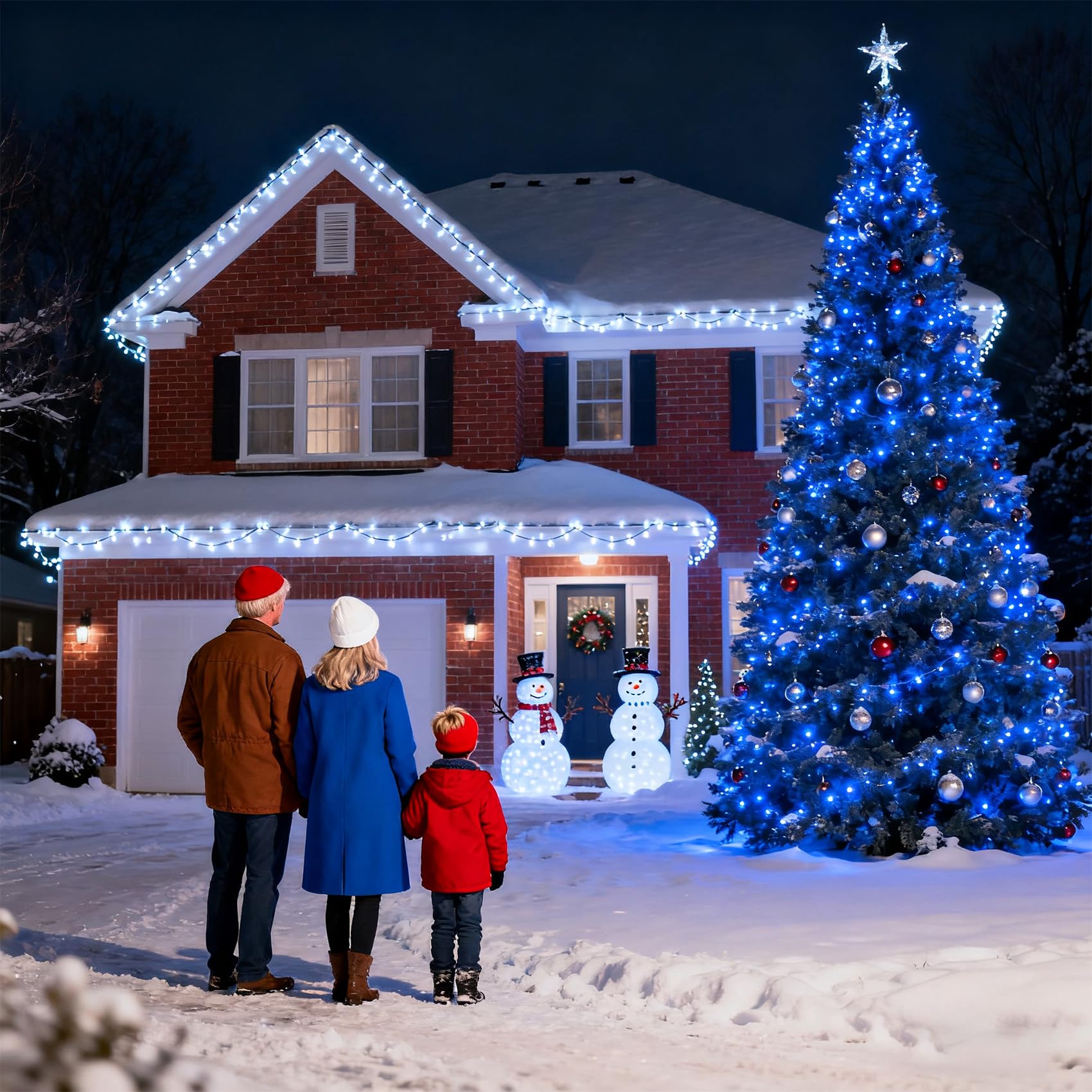 750 Led Christmas String Lights Outdoor  240Ft Twinkle Fairy Lights With Timer & Memory  12 Modes Dimmable Waterproof Tree Light For House Patio Garden Wedding Party Christmas Decororations  Blue