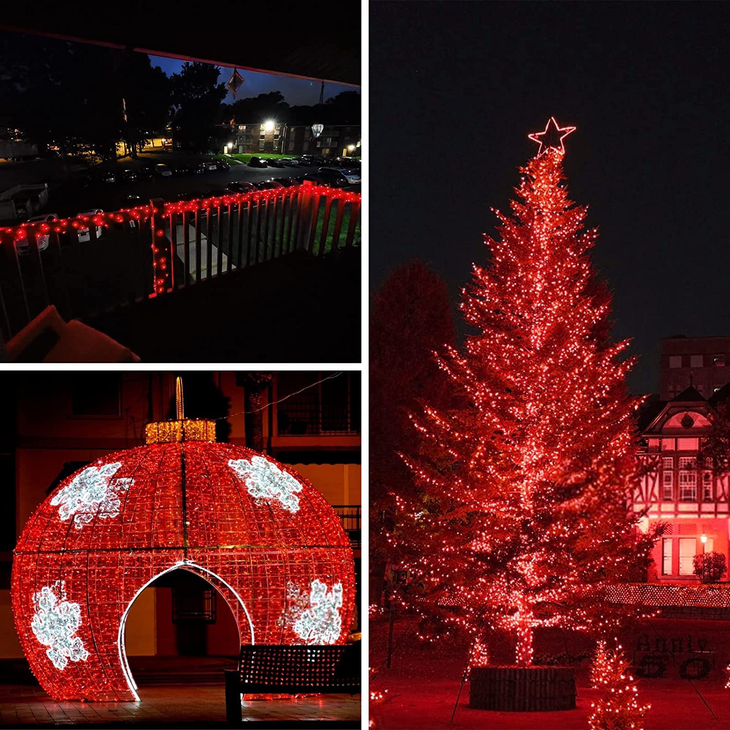 BHCLIGHT 200LED Fairy Lights, Waterproof String Lights, 8 Modes with Timer, 66Ft, Red, Model MLS-D4.5V1.35WUC-O