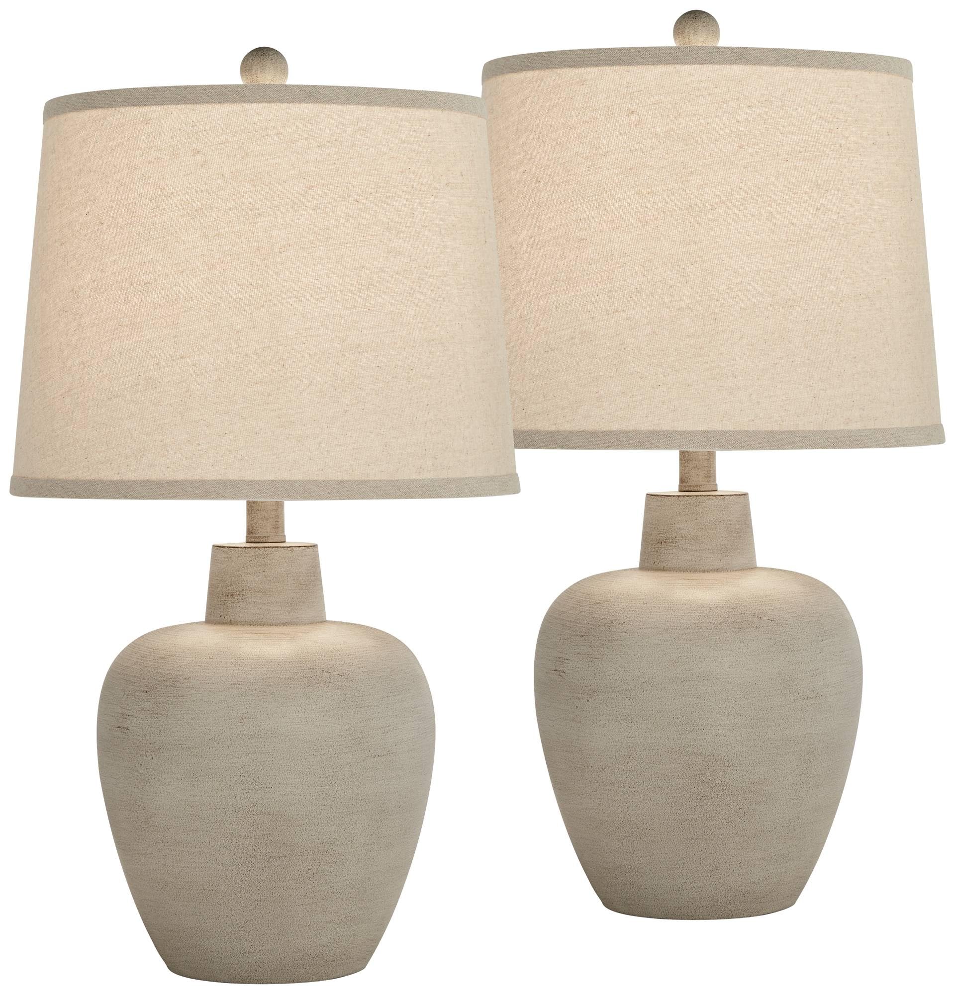 Regency Hill Emeril 23 1/2'' High Urn Small Southwest Accent Table Lamps Set Of 2 Living Room Bedroom Bedside Nightstand House O