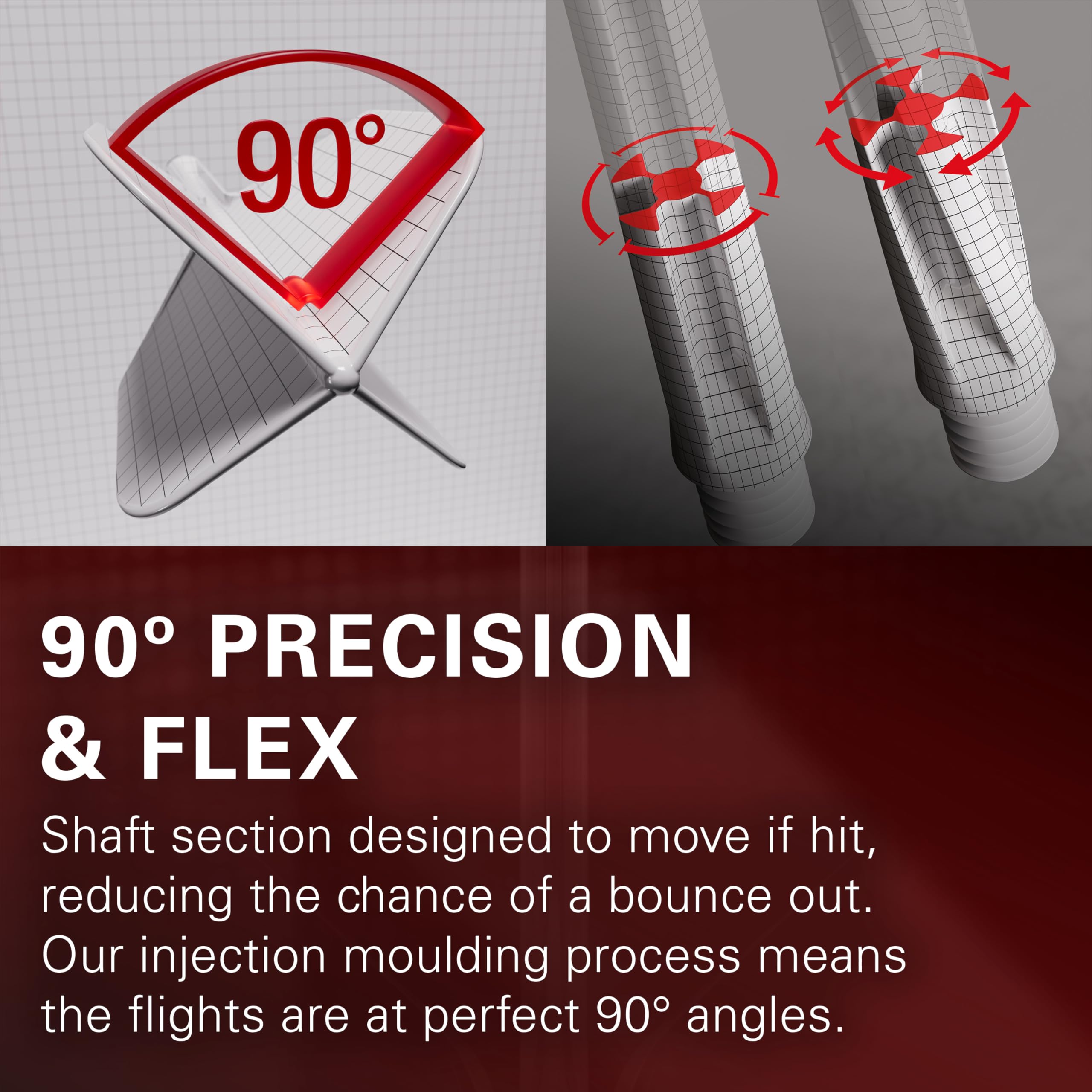 TARGET Darts K Flex Integrated Dart Flight and Shaft, No.6 Clear (Medium) | Pack of 3 K-Flex - No 6, Precision Moulded 2-in-1 Da