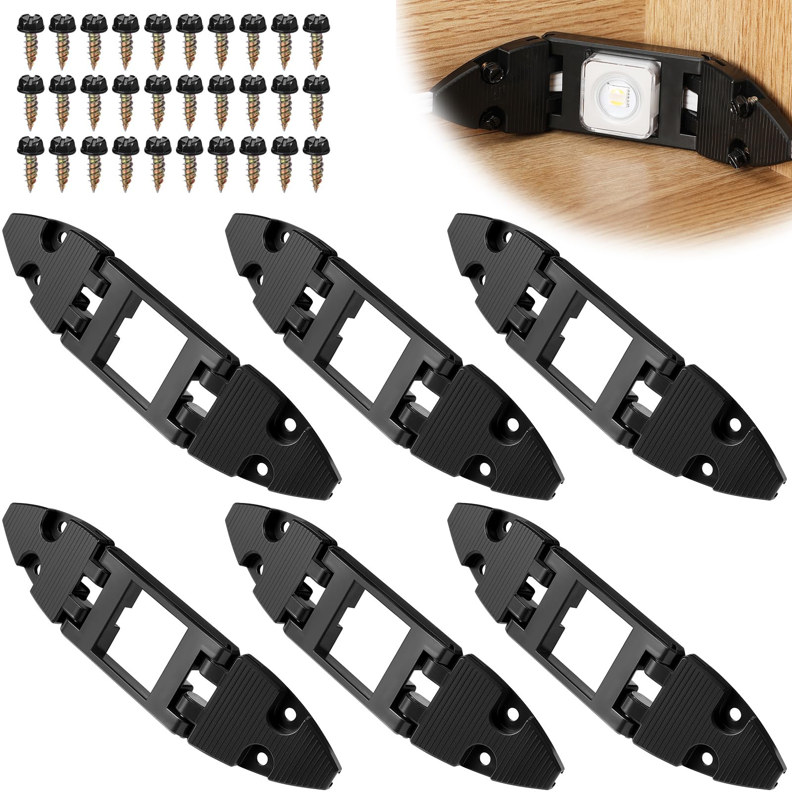 Cinnvoice 6 Pack Gable Light Clips Compatible with Govee H705 H805 Permanent Outdoor Lights 2 with Screws a Variety of Roof Pitc