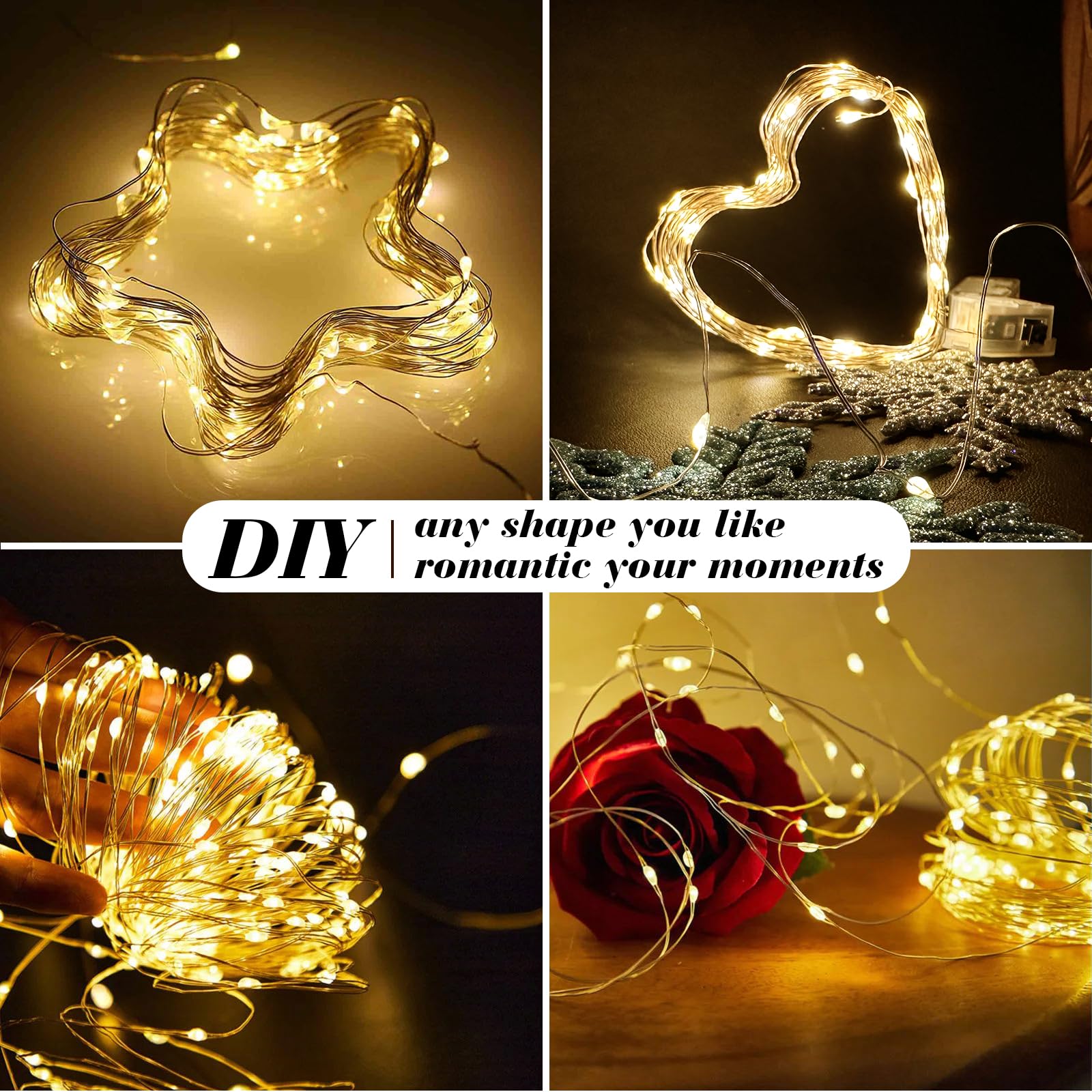 Fairy Lights Battery Operated, String Lights Battery Powered 7Ft 20 Led Twinkle Lights (Warm White, 8)