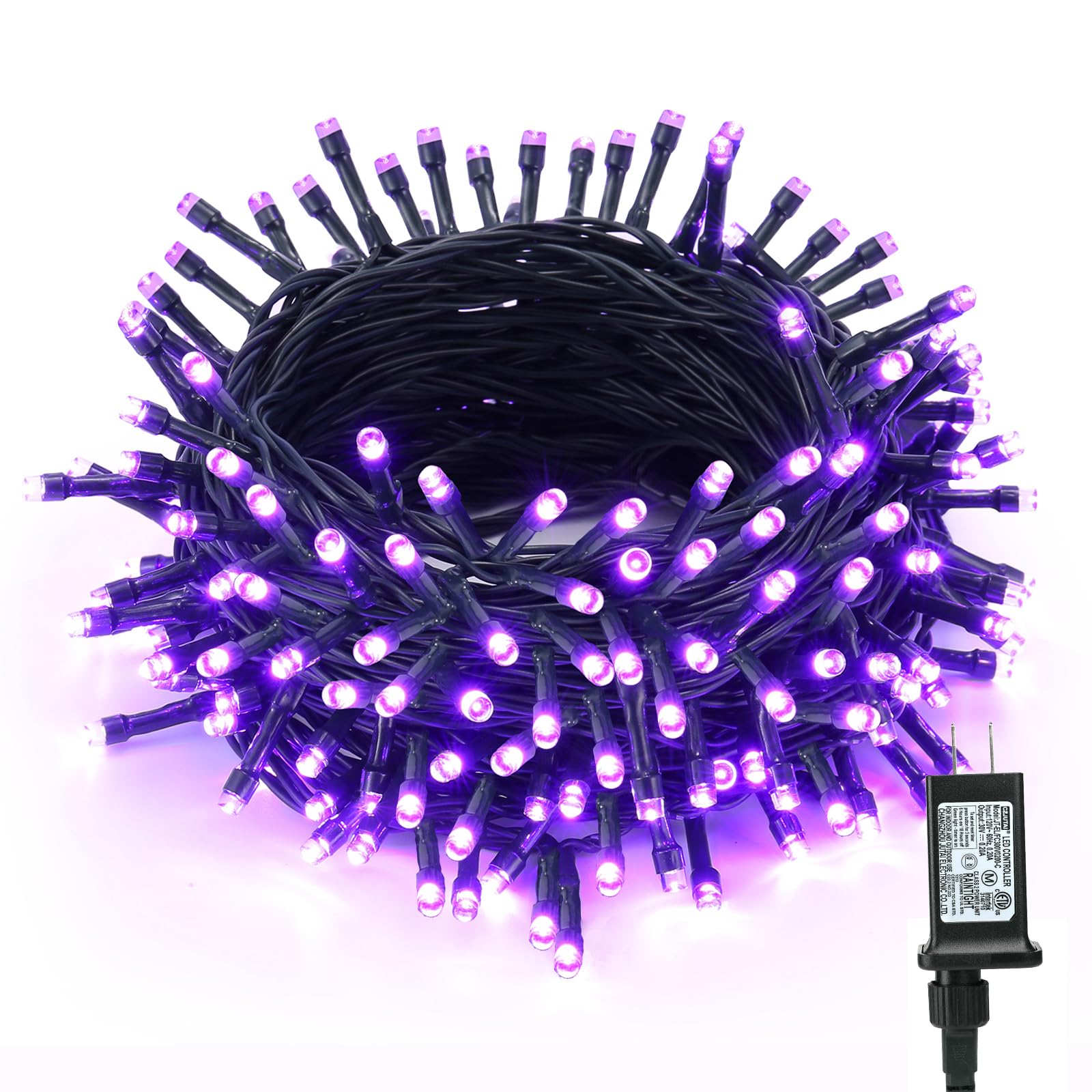BrizLabs Purple Halloween Lights, 78.74ft 240 LED Waterproof String Lights, Plug-in with Timer, Indoor/Outdoor Decor