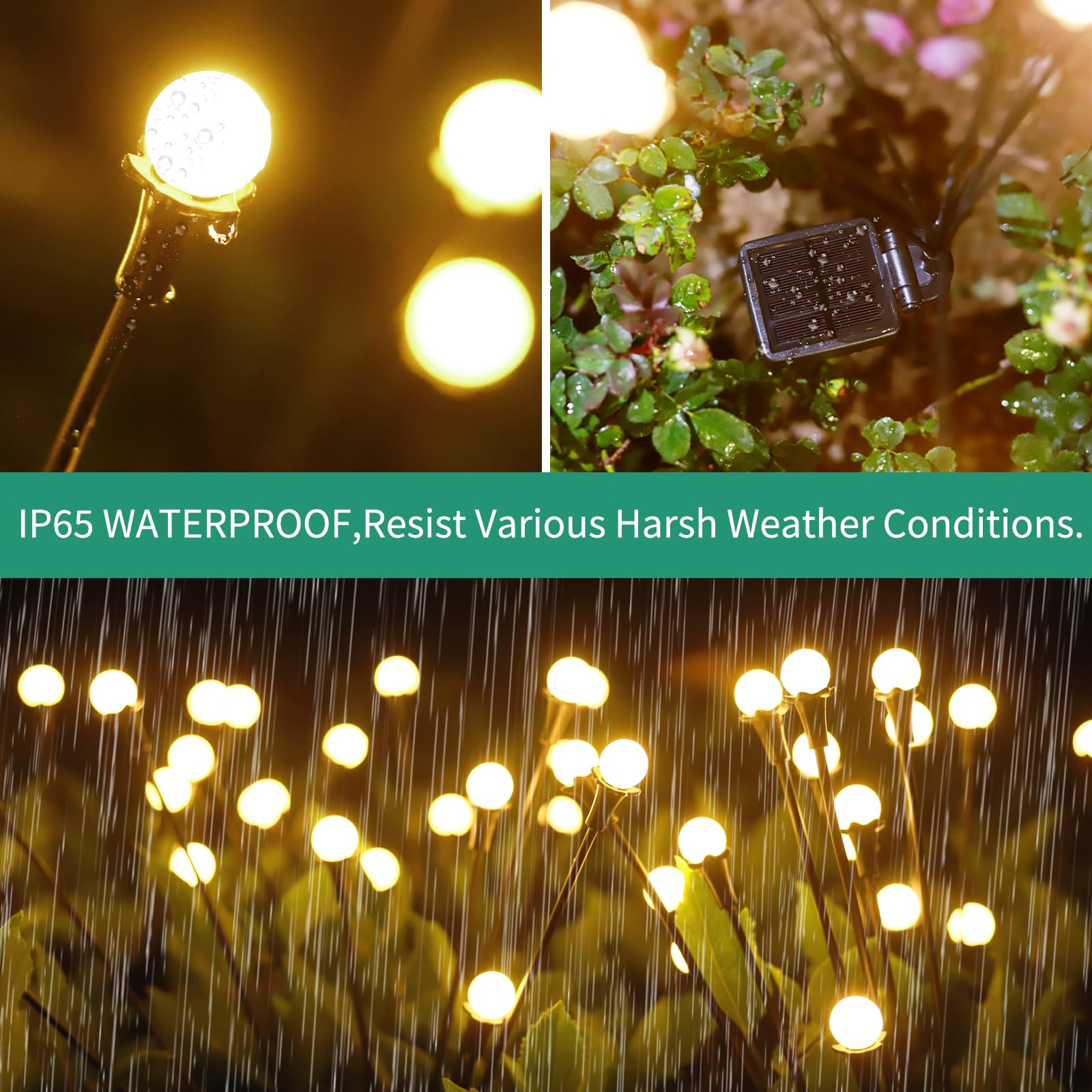 vignuto Solar Lights Outdoor, 8 Pack 64LED, Waterproof Warm White Garden Decor, Unique Gifts for Women
