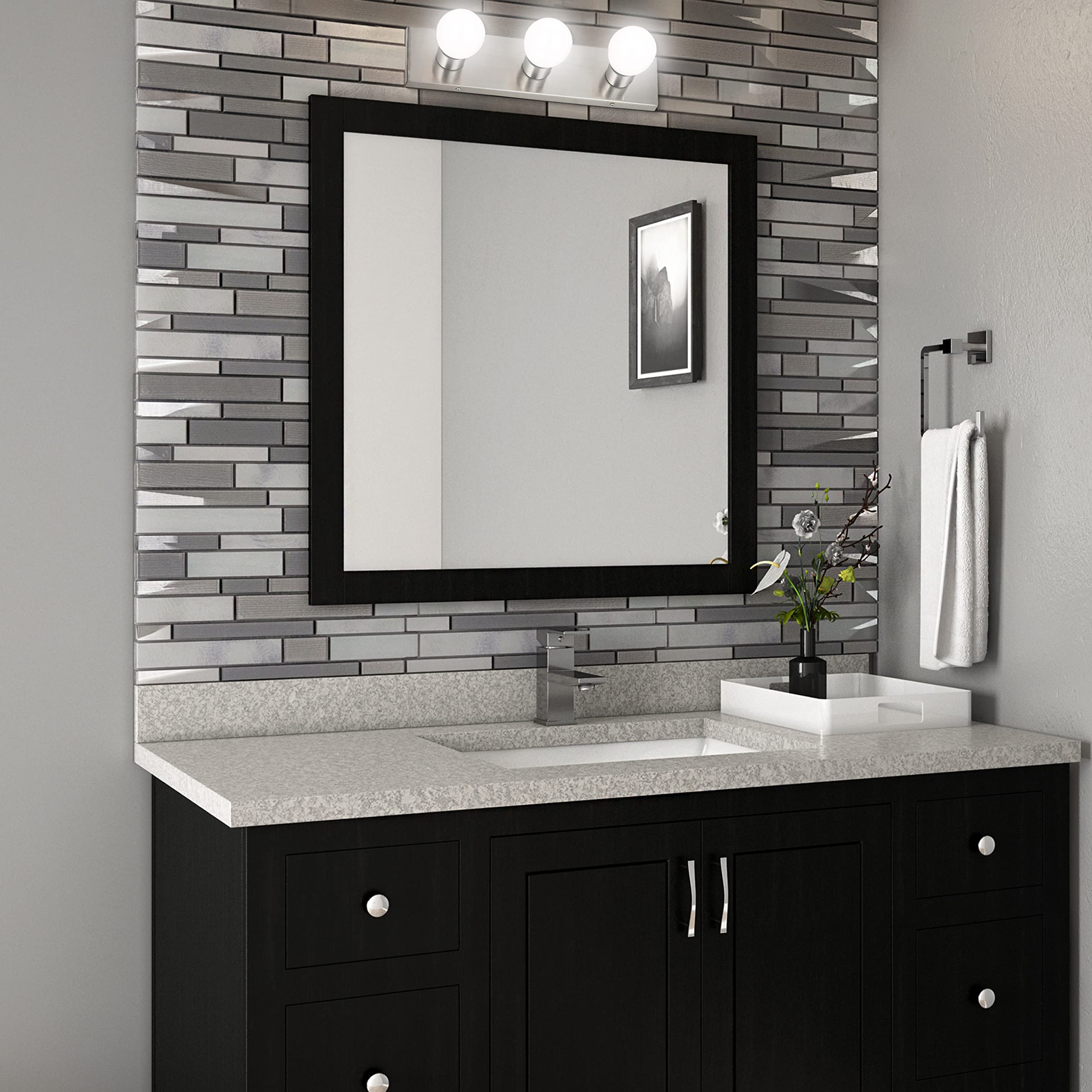 Design House 3-Light Vanity Light, Satin Nickel, Model 519280, Steel Material