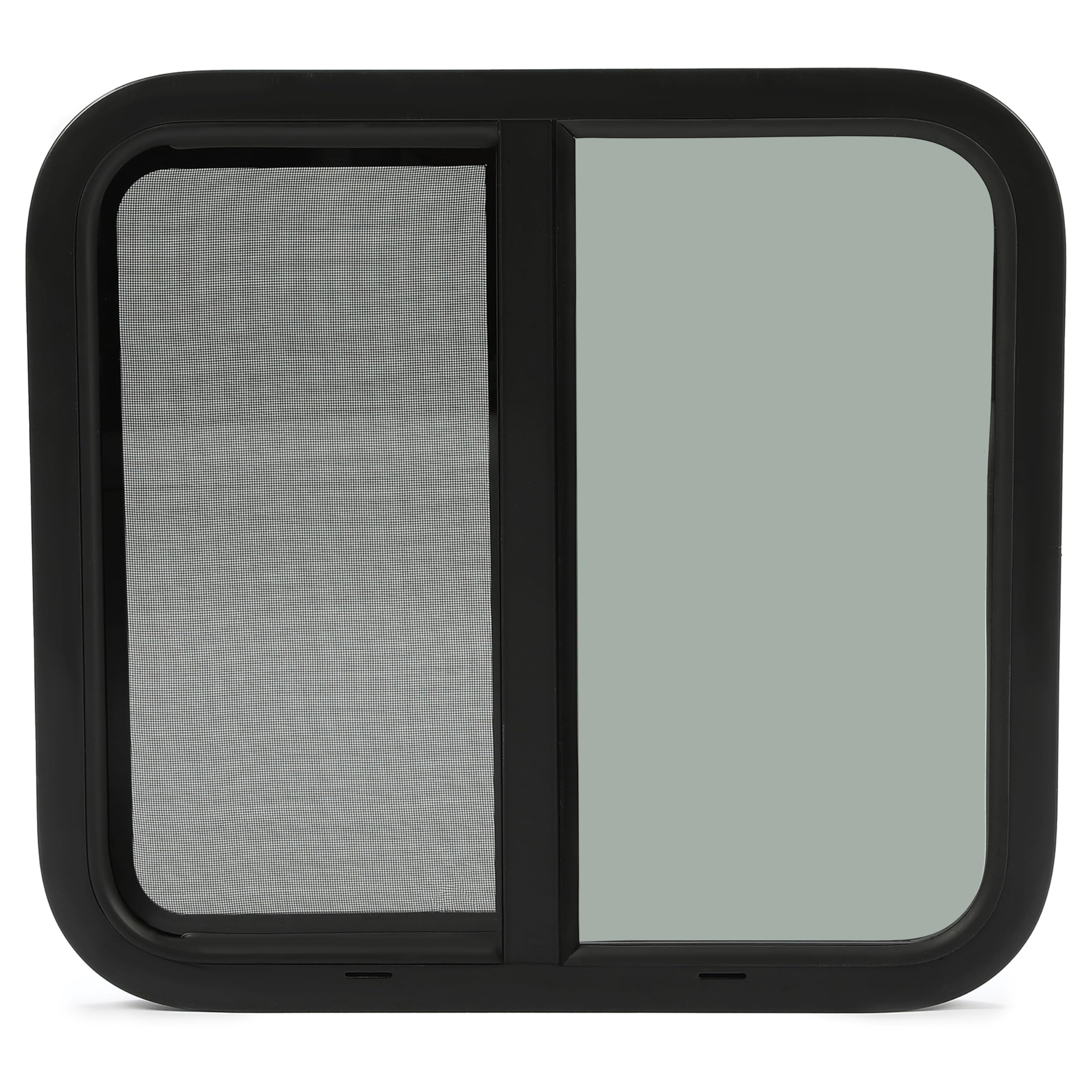 HECASA RV Window Horizontal Sliding 24in W x 22in H, Black Frame & Tinted Glass, Model MO-2283, Glass & Steel Construction