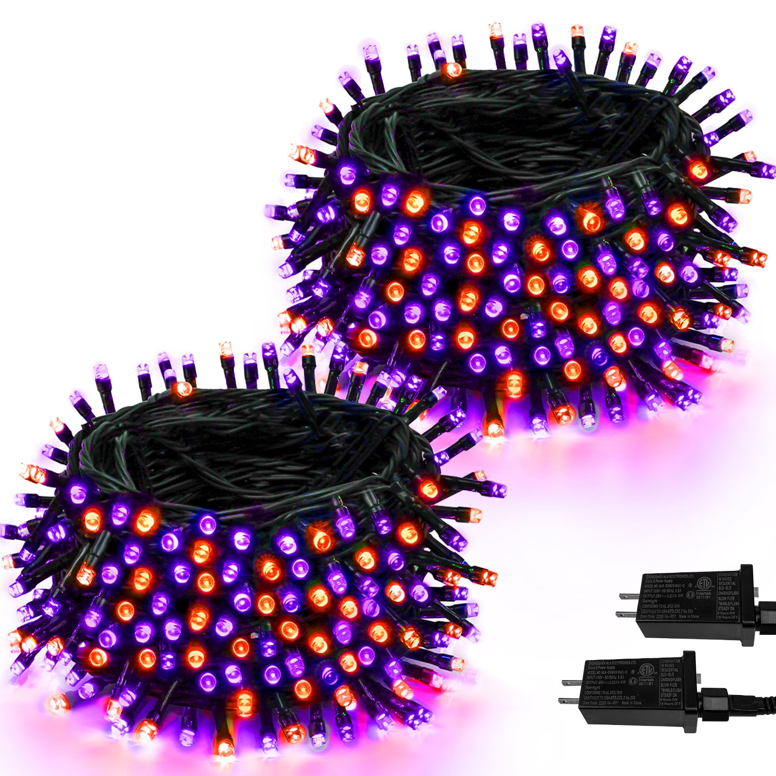 SANJICHA 66FT 200 LED Halloween Lights, Color Changing Orange to Purple, 9 Lighting Modes, Timer, Model MLS-D-02900207-SW