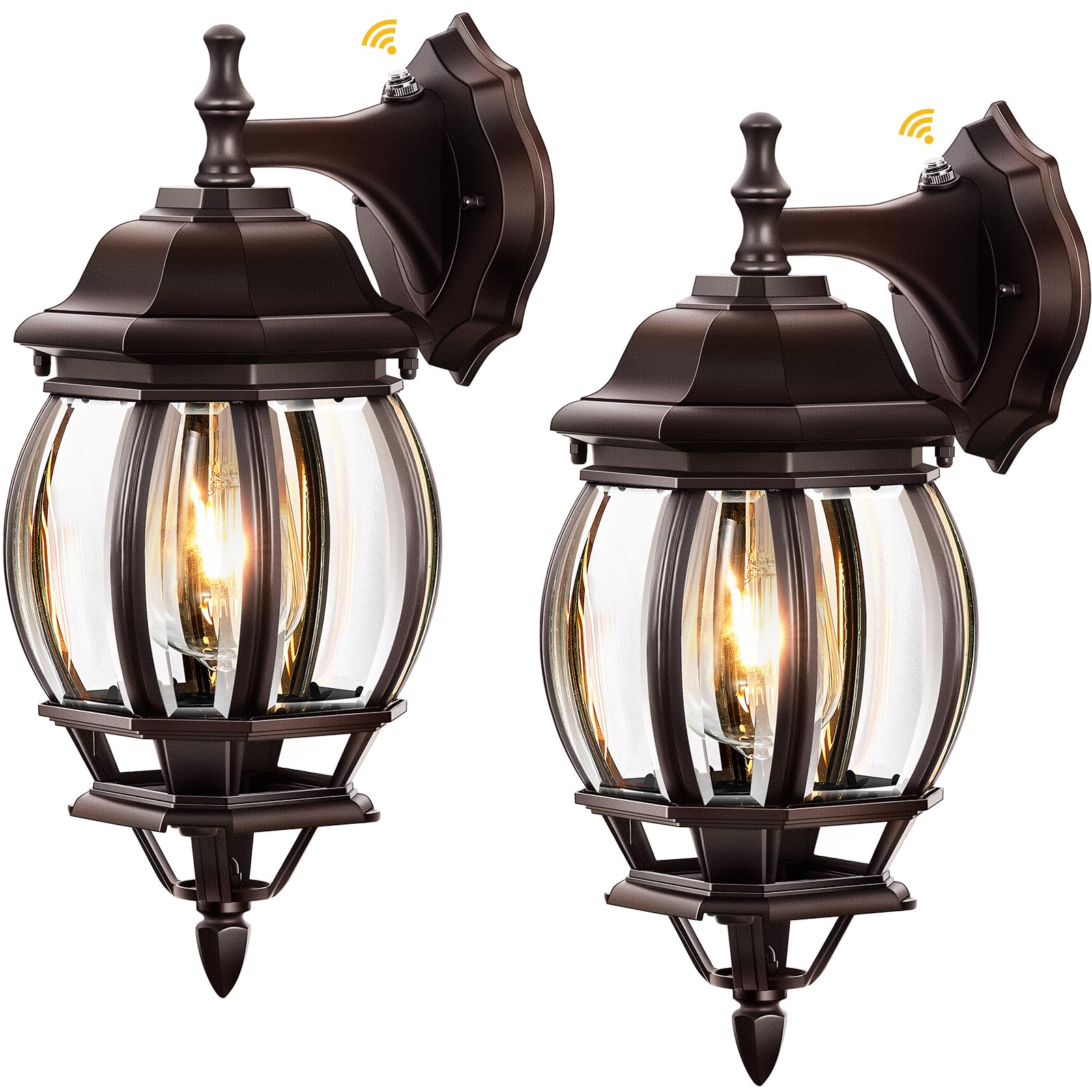 VIANIS Outdoor Wall Lights, Oil-Rubbed Bronze, Dusk to Dawn Sensor, 2PK, Aluminum, Model V8128D2.BR