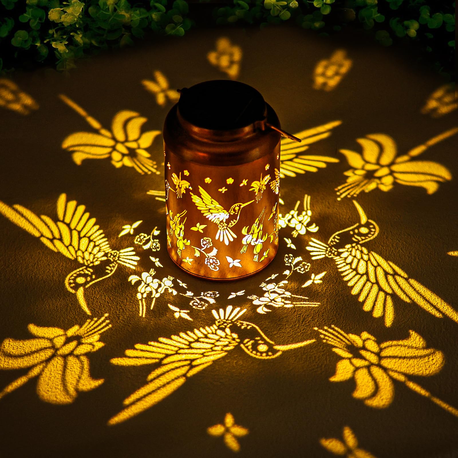 Hummingbird Solar Lanterns Outdoor Waterproof Hanging Solar Lights Metal Decorative LED Lanterns Outside Christmas Gifts for Wom