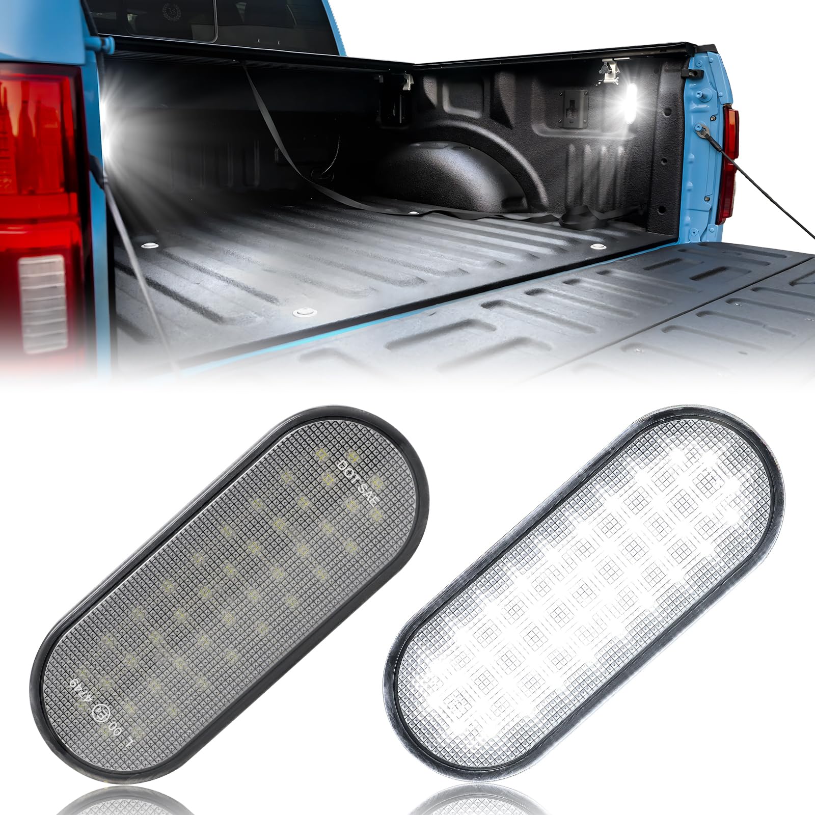ATLEDLT LED Truck Bed Lights Compatible with 2015-2024 F150  2017-2024 F150 Raptor  F250 & F350 Super Duty Pickups | 6000K White LED  Bright Cargo Bed Lamps 2-PACK