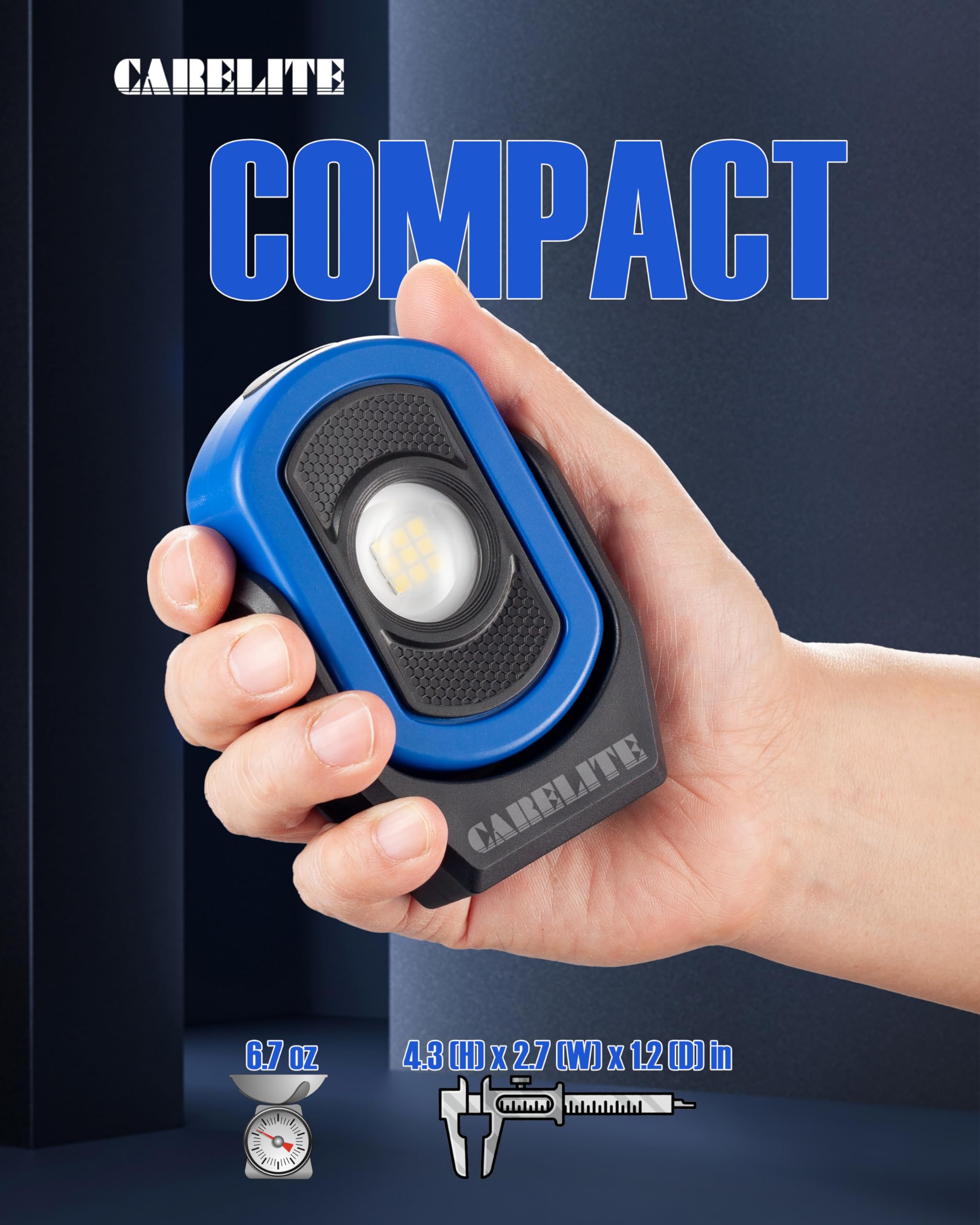 Carelite Work Light, Magnetic Light With 3 Modes & 360? Pivoting Head, 780 Lumen Rechargeable Pocket Light For Mechanics, Jobsit