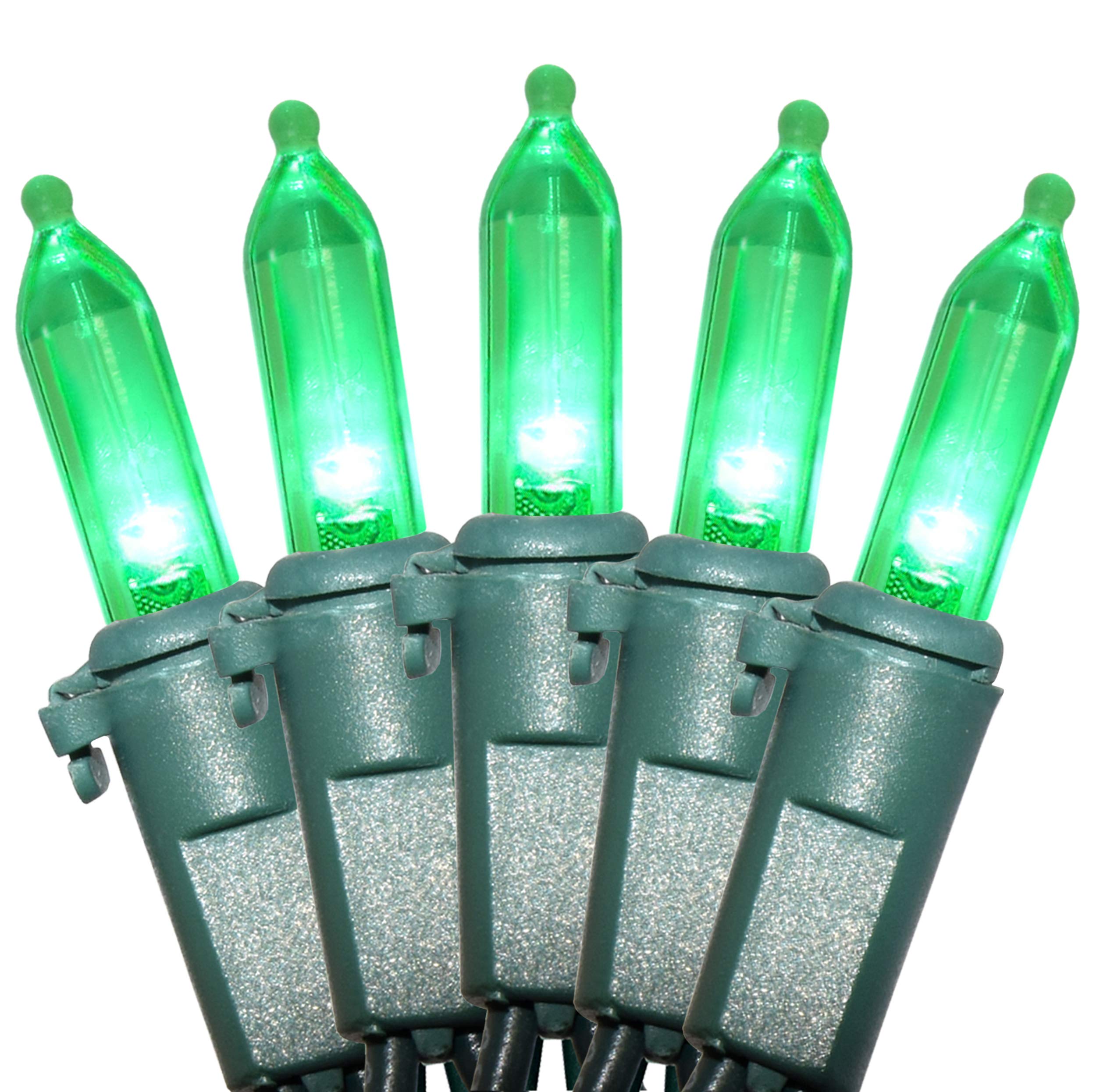 Holiday Essence 100 LED Green String Lights, 26.9 Ft Green Wire, Indoor/Outdoor Use, Model X/10247