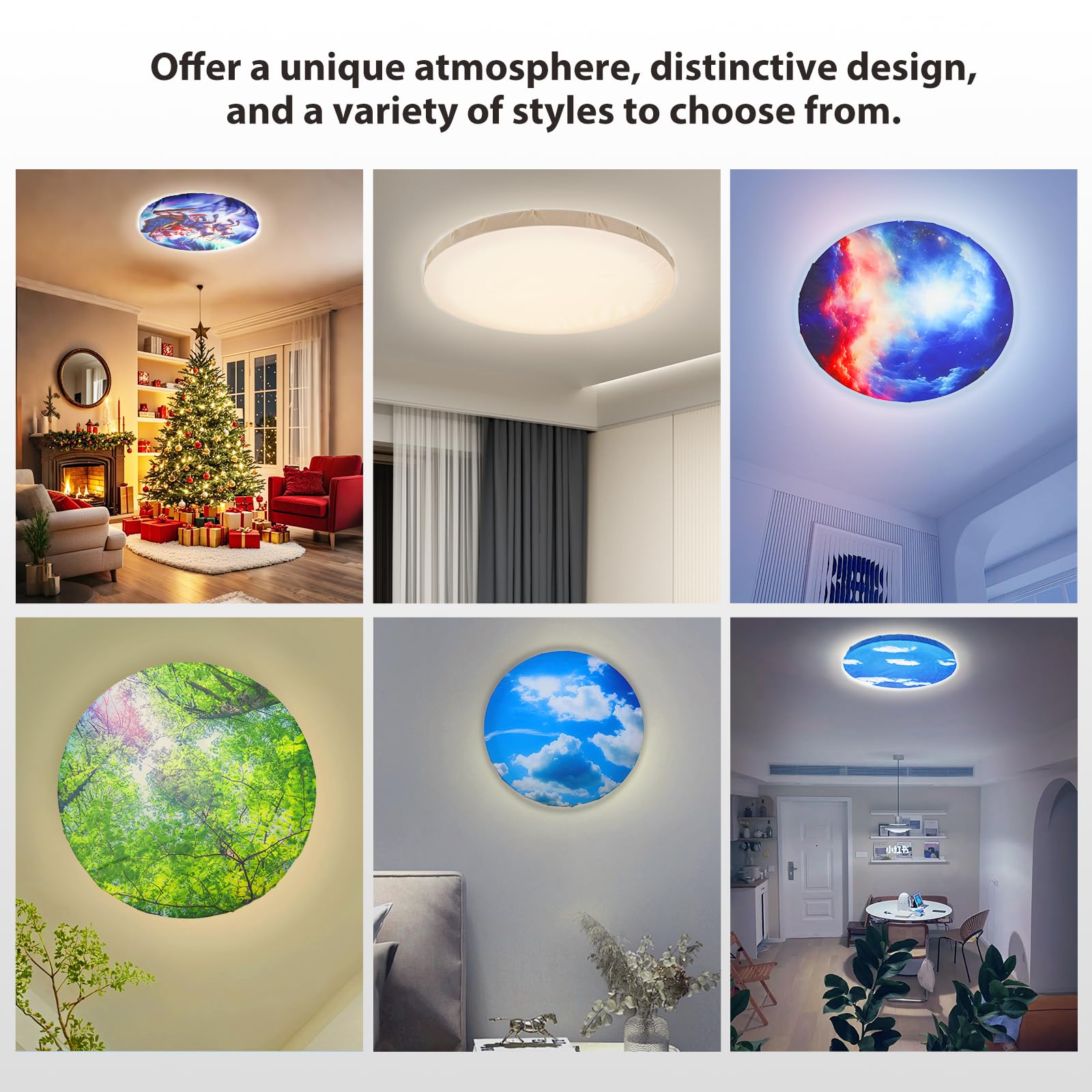 Casazen 12'' Ceiling Light Cover, 2 Pcs Flush Mount Light Fixture Cover, Fabric Ceiling Light Fixture Cover, Light Filters For B