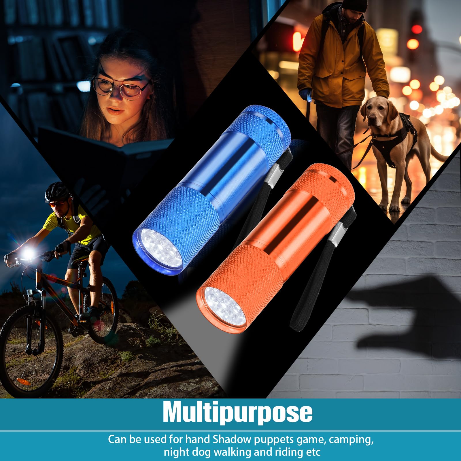 VIHOSE Mini Flashlights Bulk - 20 Pcs Aluminum LED Handheld Flashlights, Lovely Color, Ideal for Night Reading, Camping, and Emergencies