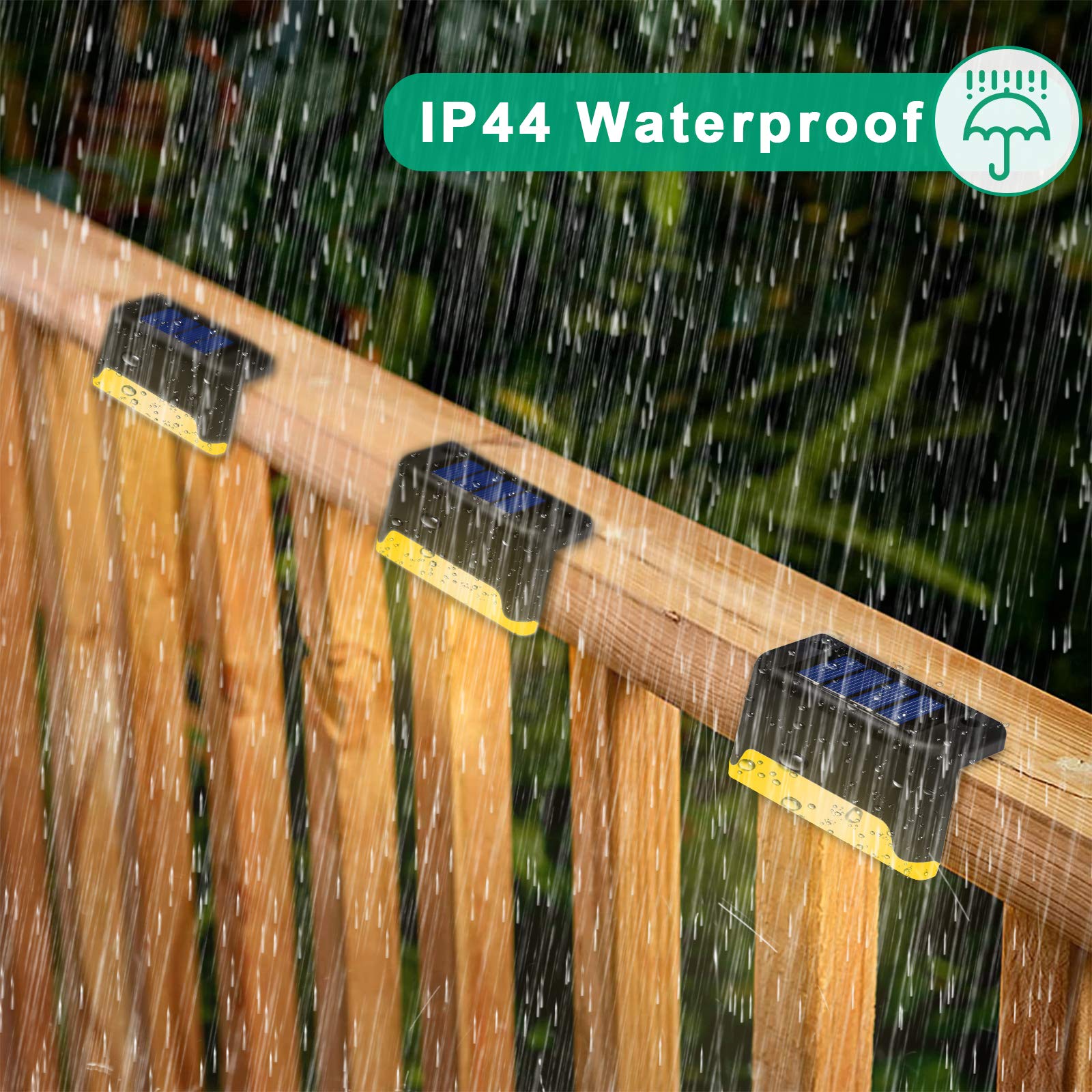 K.E.J. Solar Color Changing Pool Lights - 8 Pack Waterproof Led Deck & Step Lights For Outdoor Use