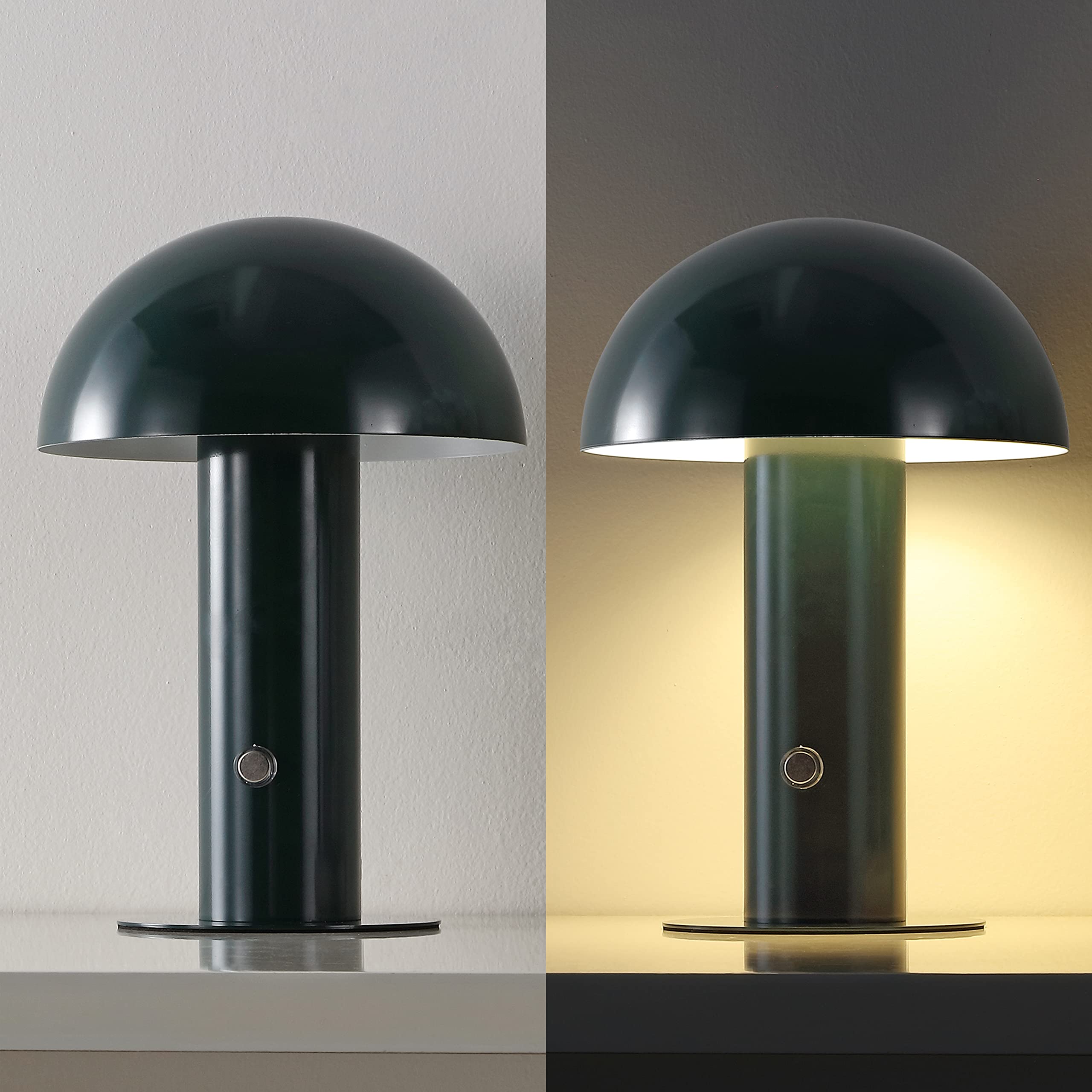 Jonathan Y Jyl7115D Boletus 10.75'' Contemporary Bohemian Rechargeable/Cordless Portable Iron Integrated Led Mushroom Table Lamp