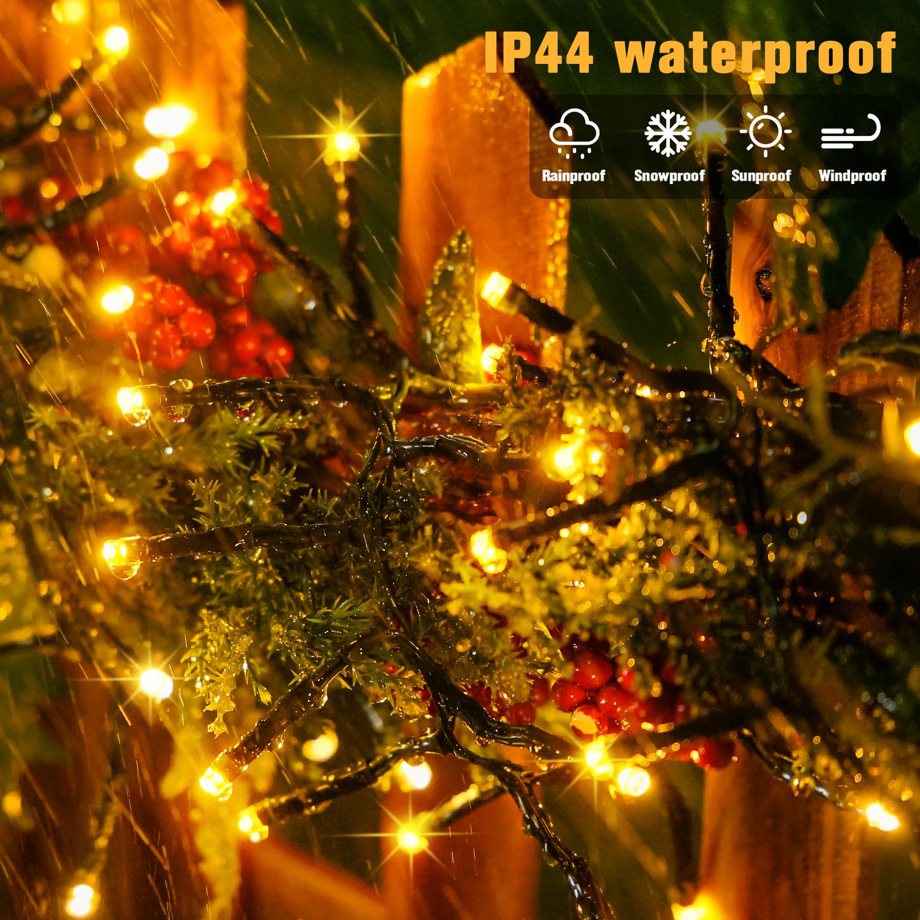 Jmexsuss 400 Led Cluster Lights Christmas Green Wire Plug In, 22Ft Twinkle Lights Outdoor With Remote, 8 Modes Cluster Lights Fo